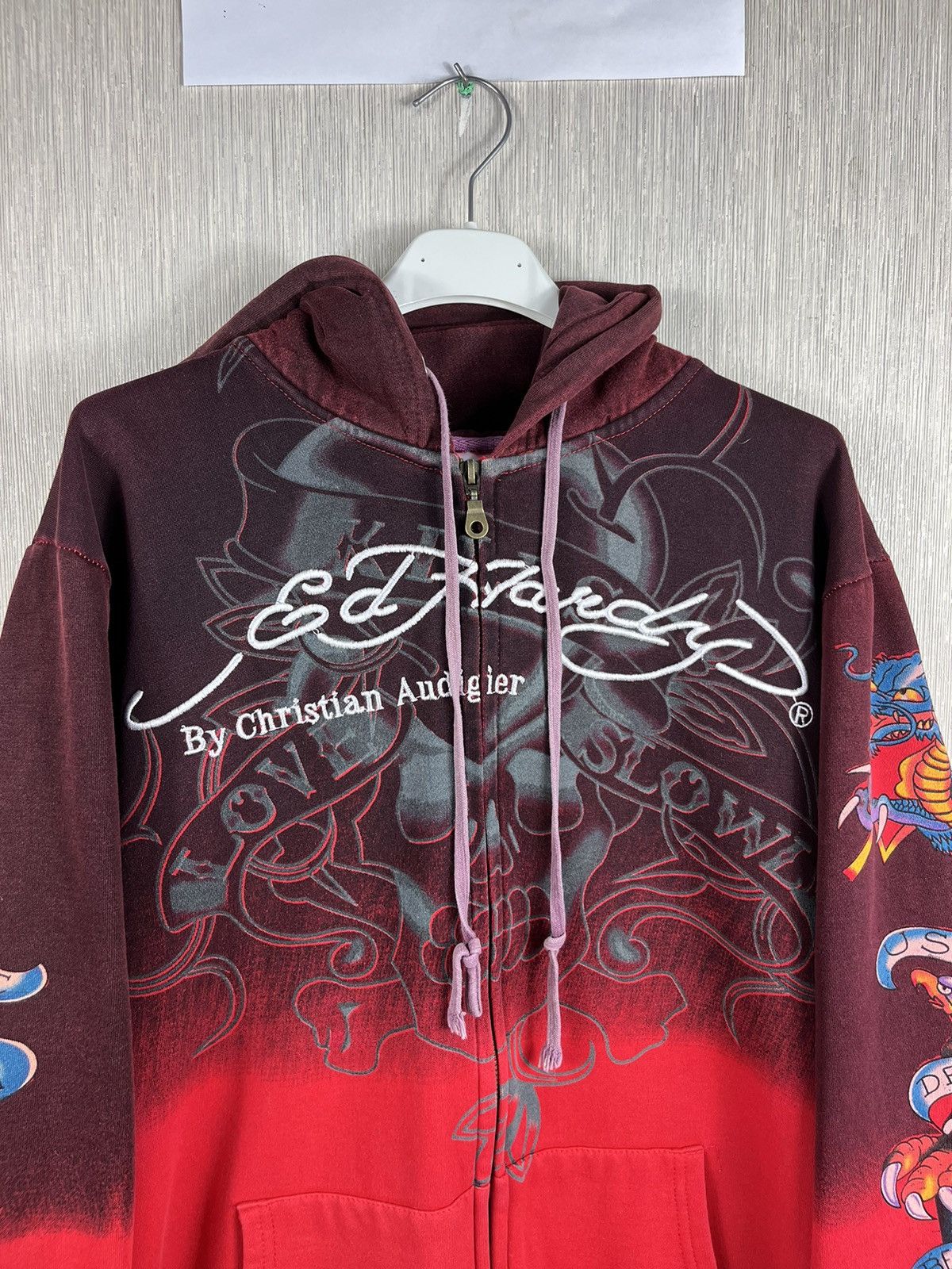 Christian Audigier × Ed Hardy × Vintage Vintage Ed Hardy Christian Audigier y2k zip hoodie ombre Size US L / EU 52-54 / 3 - 5 Thumbnail