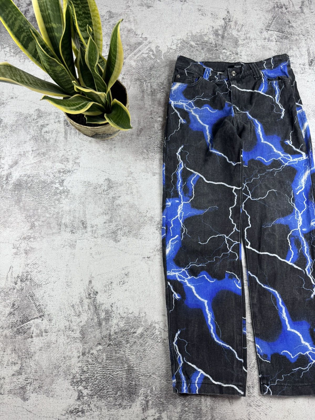 Jaded London Jaded London Blue Lighting Print Skate Jeans Pants Trousers Size US 30 / EU 46 - 8 Thumbnail