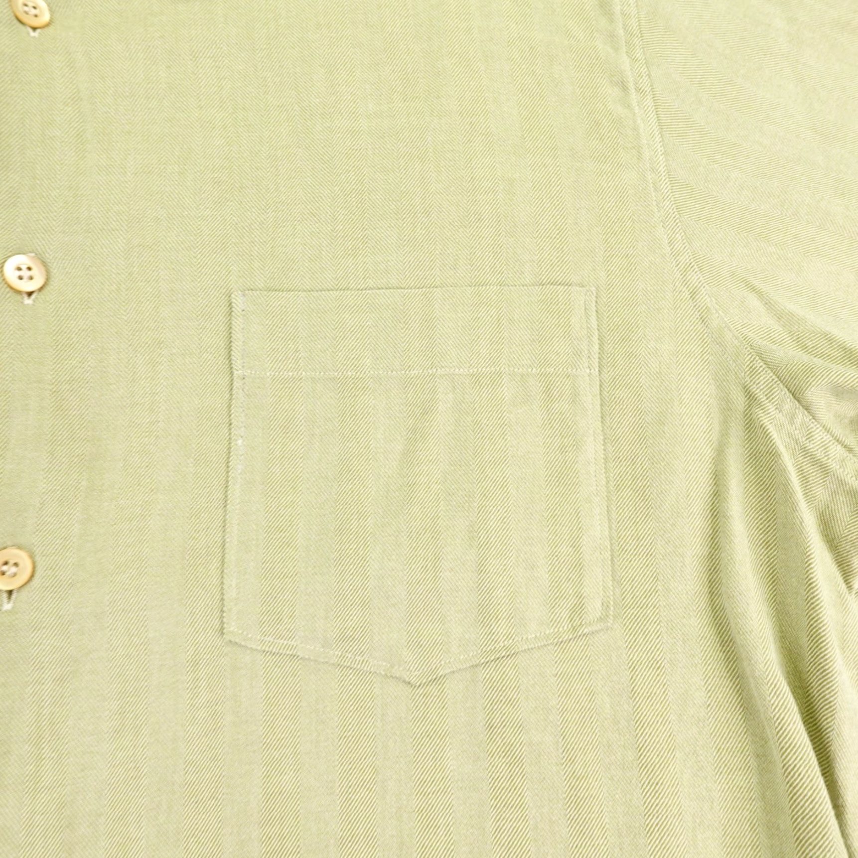 Ermenegildo Zegna VINTAGE Ermenegildo Zegna Shirt Men Large Beige Herringbone Twill Button-Up Long Sleeve Size US L / EU 52-54 / 3 - 3 Thumbnail