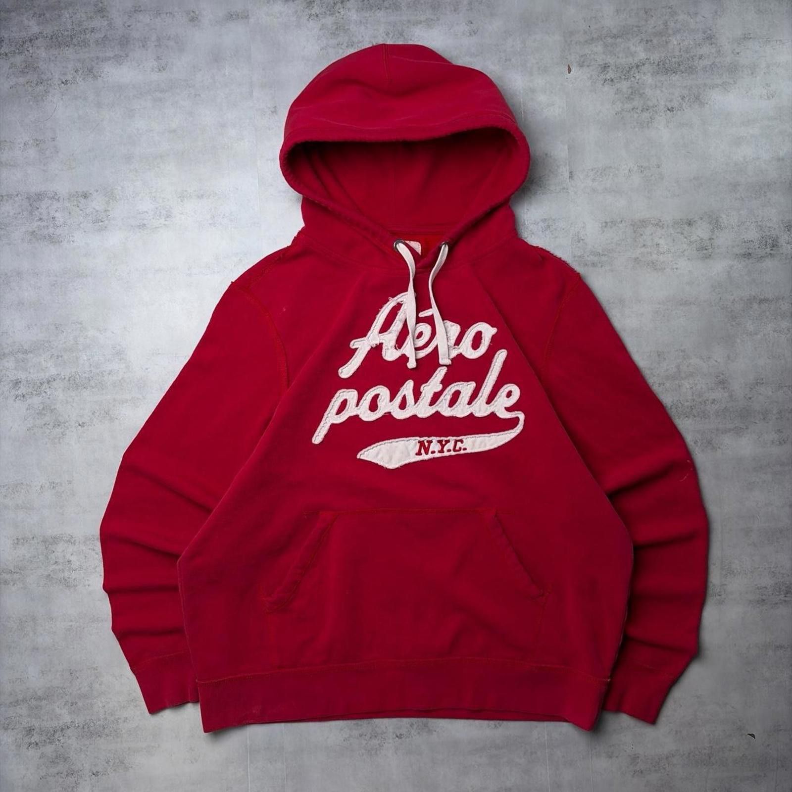 Aeropostale Y2K Red Aeropostale Grunge Distressed Skater Hoodie Size US XL / EU 56 / 4 - 1 Thumbnail