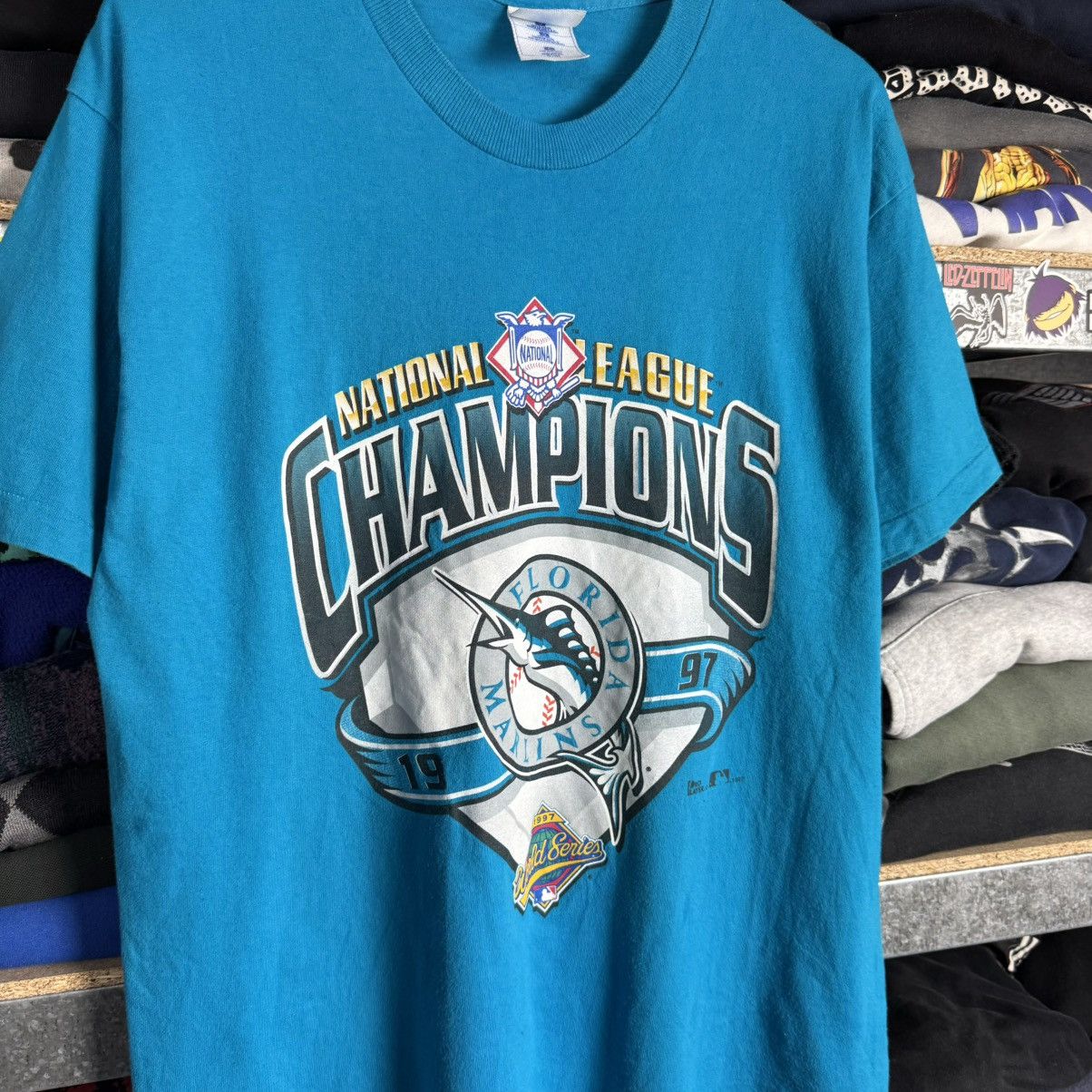 MLB × Pro Player × Vintage VINTAGE 1997 FLORIDA MARLINES WORLD SERIES CHAMPIONS T-SHIRT Size US L / EU 52-54 / 3 - 5 Thumbnail