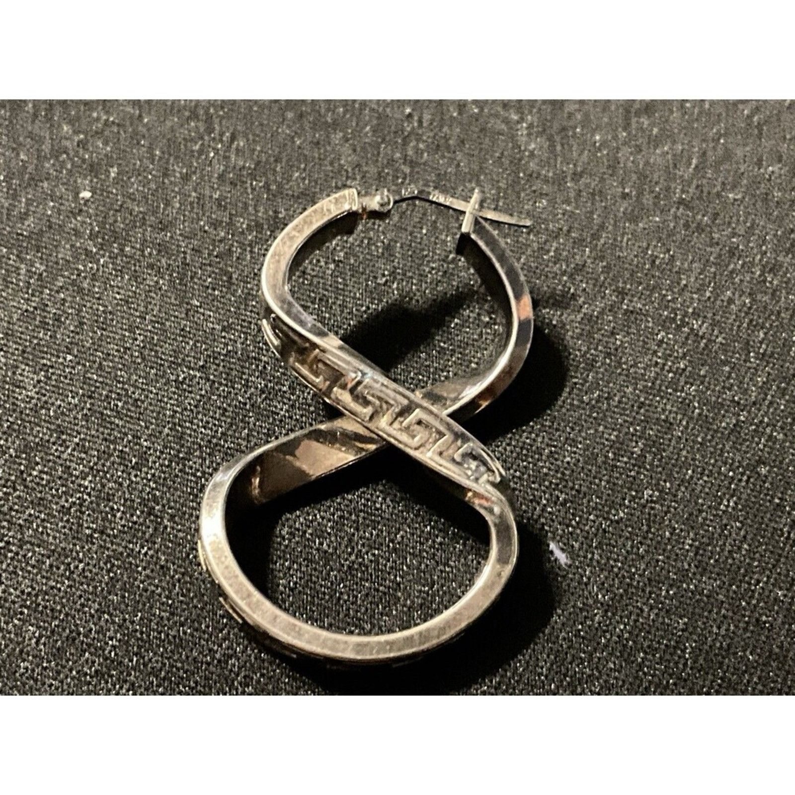 Other 925 Sterling Italy Swirl Figure 8 Greek Key Earrings 9g Size ONE SIZE - 4 Thumbnail