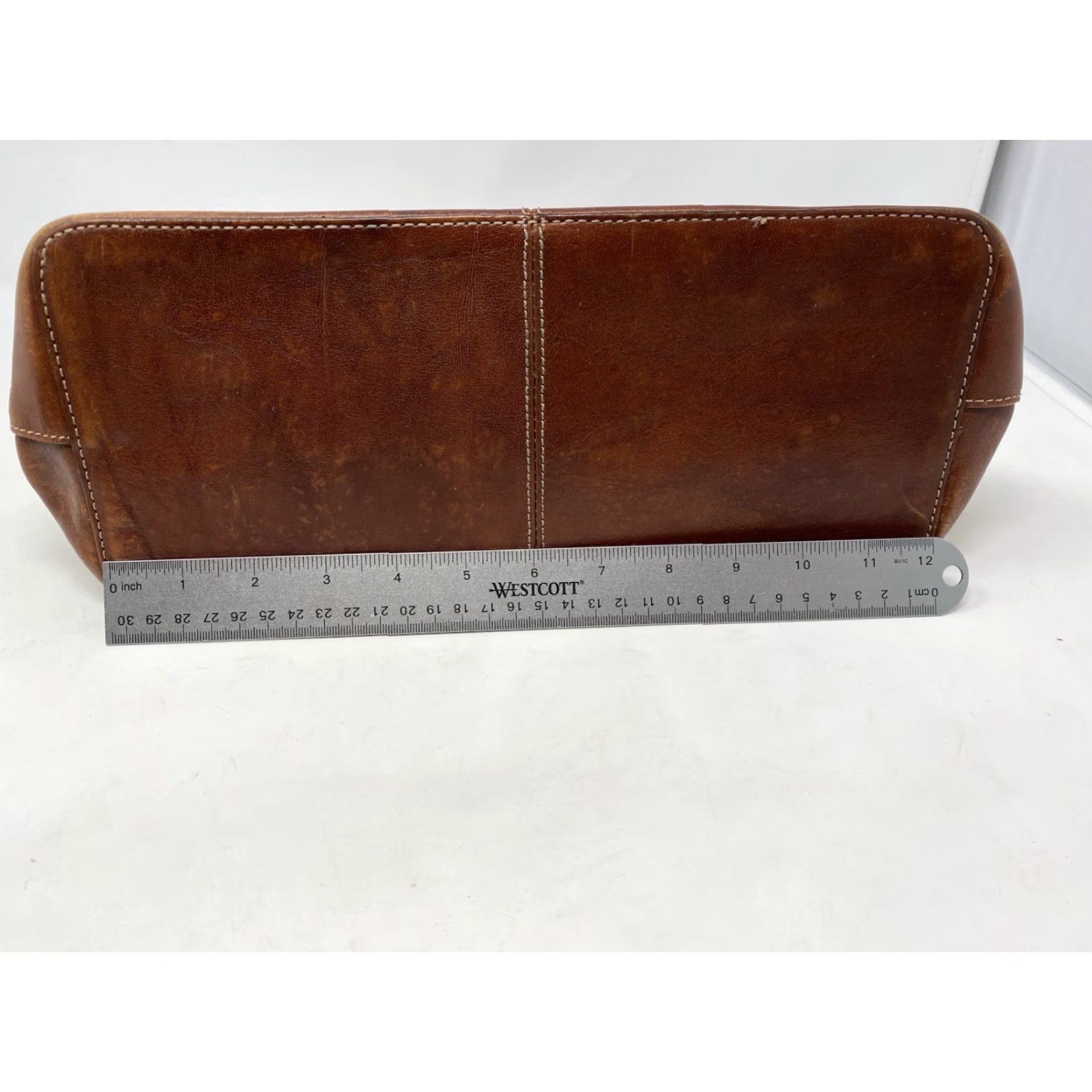 Fossil VINTAGE Fossil Tote Women Medium Leather Brown Purse Handbag Y2K 90s Classic Designer Inner Pockets Brown Leather Size ONE SIZE - 4 Thumbnail