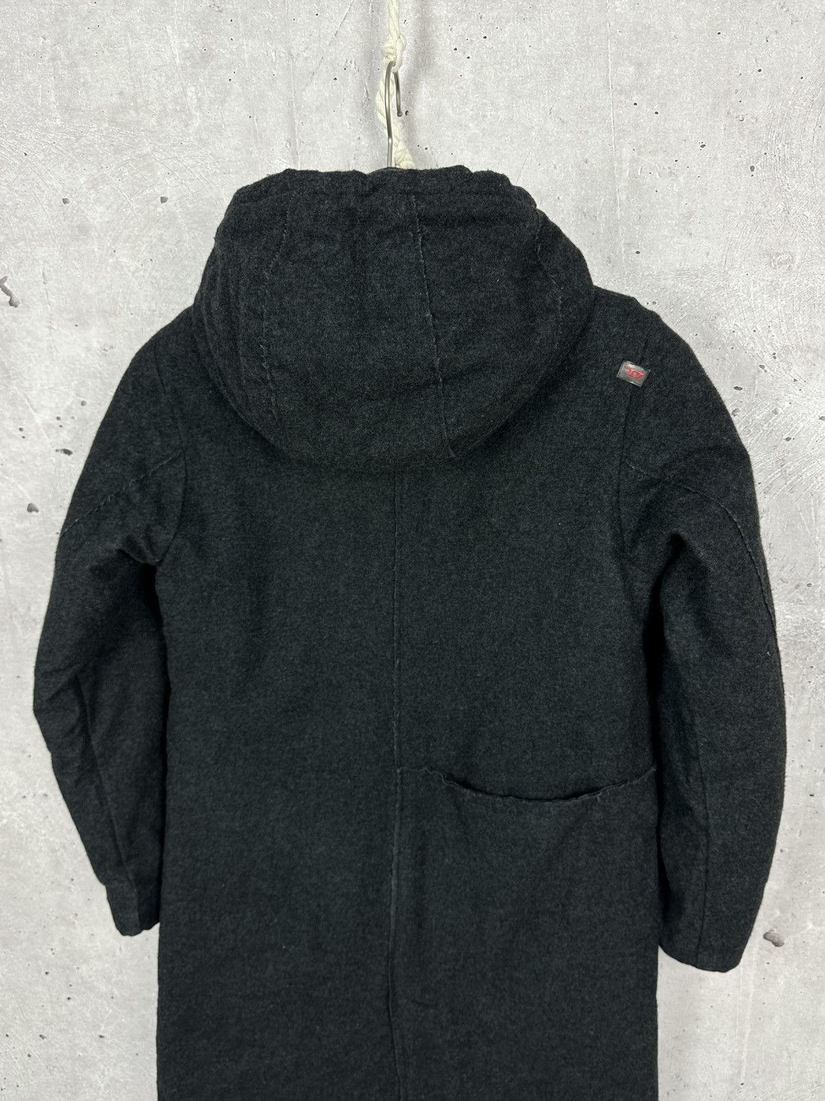 Diesel × If Six Was Nine × Vintage Y2K Diesel Vintage Disstressed Wool Zip Hooded Jacket Size L / US 10 / IT 46 - 8 Thumbnail