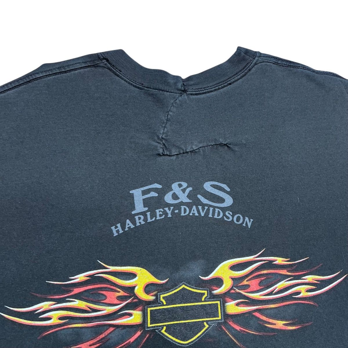 Harley Davidson Vintage 2003 Harley Davidson Flame Long Sleeve Pocket TShirt Size US XL / EU 56 / 4 - 13 Thumbnail