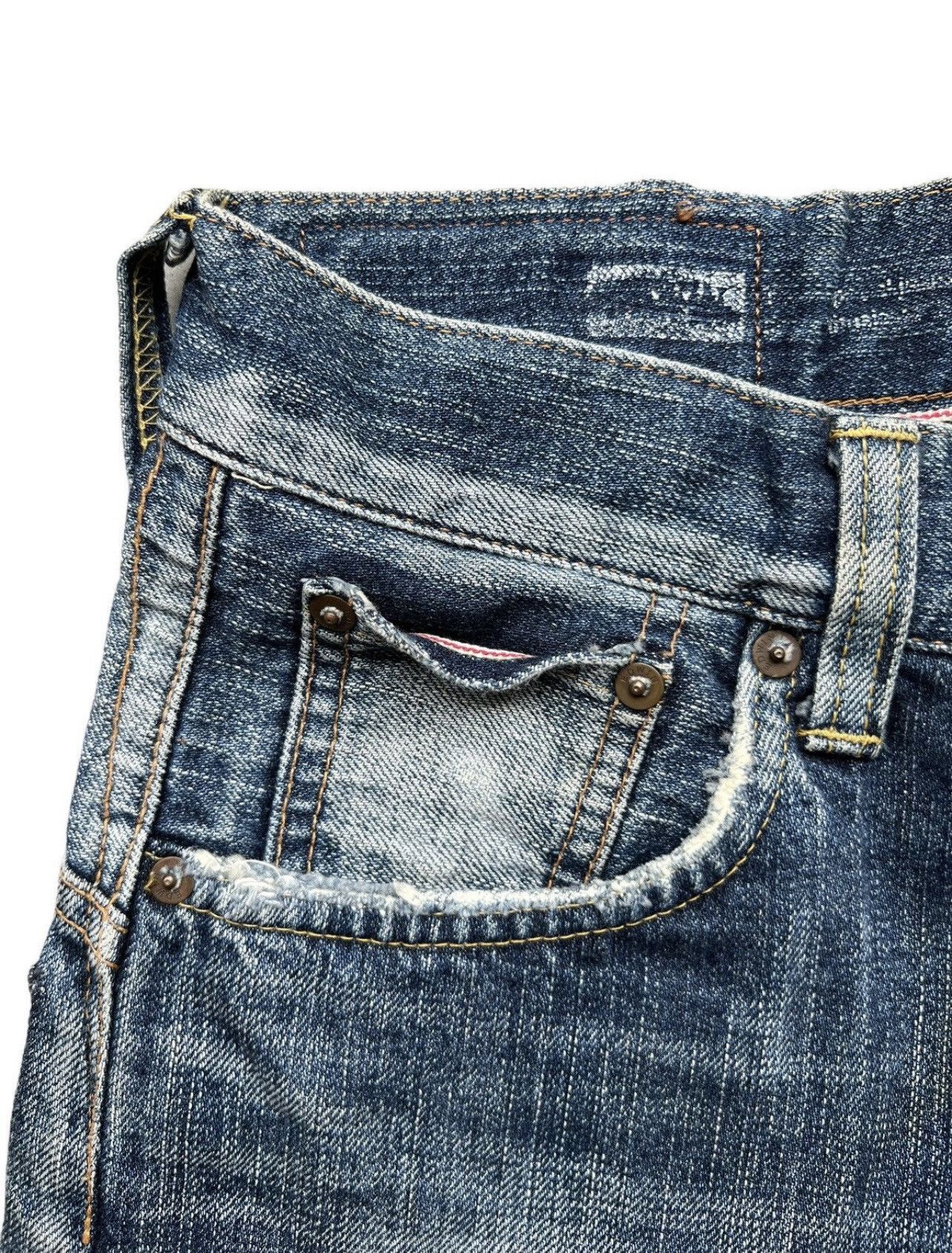 Edwin Vintage Edwin 505 Selvedge Distressed Denim Jeans 30x32 Size US 30 / EU 46 - 11 Thumbnail