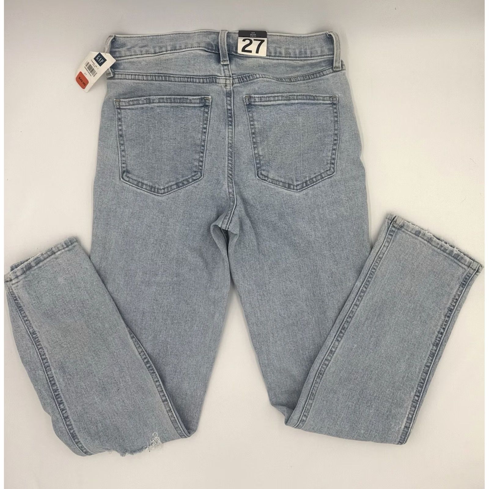 Gap VINTAGE Gap Jeans Slim Light Wash 27 Women Straight Slimming - Regular Blue Size 27" / US 4 / IT 40 - 5 Thumbnail