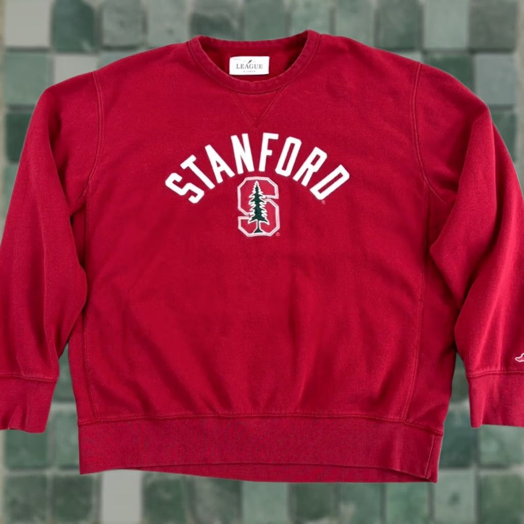 Logo 7 VINTAGE League Shirt Mens XL Red Stanford Cardinal Embroidered Logo Crewneck Sweatshirt Men Ivy Preppy Size US XL / EU 56 / 4 - 1 Thumbnail