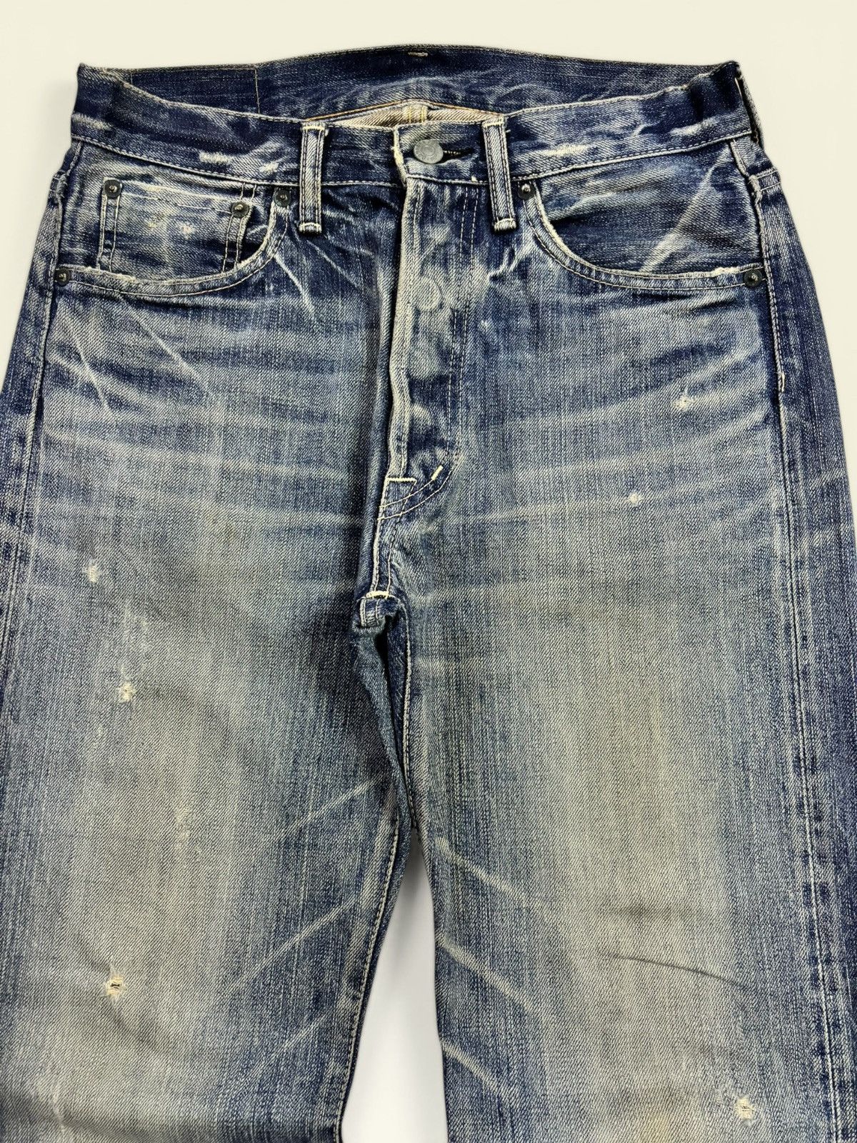 Samurai Jeans Vtg Japan Omnigod Selvedge Grunge Whisker Faded Jeans Size US 29 - 6 Thumbnail