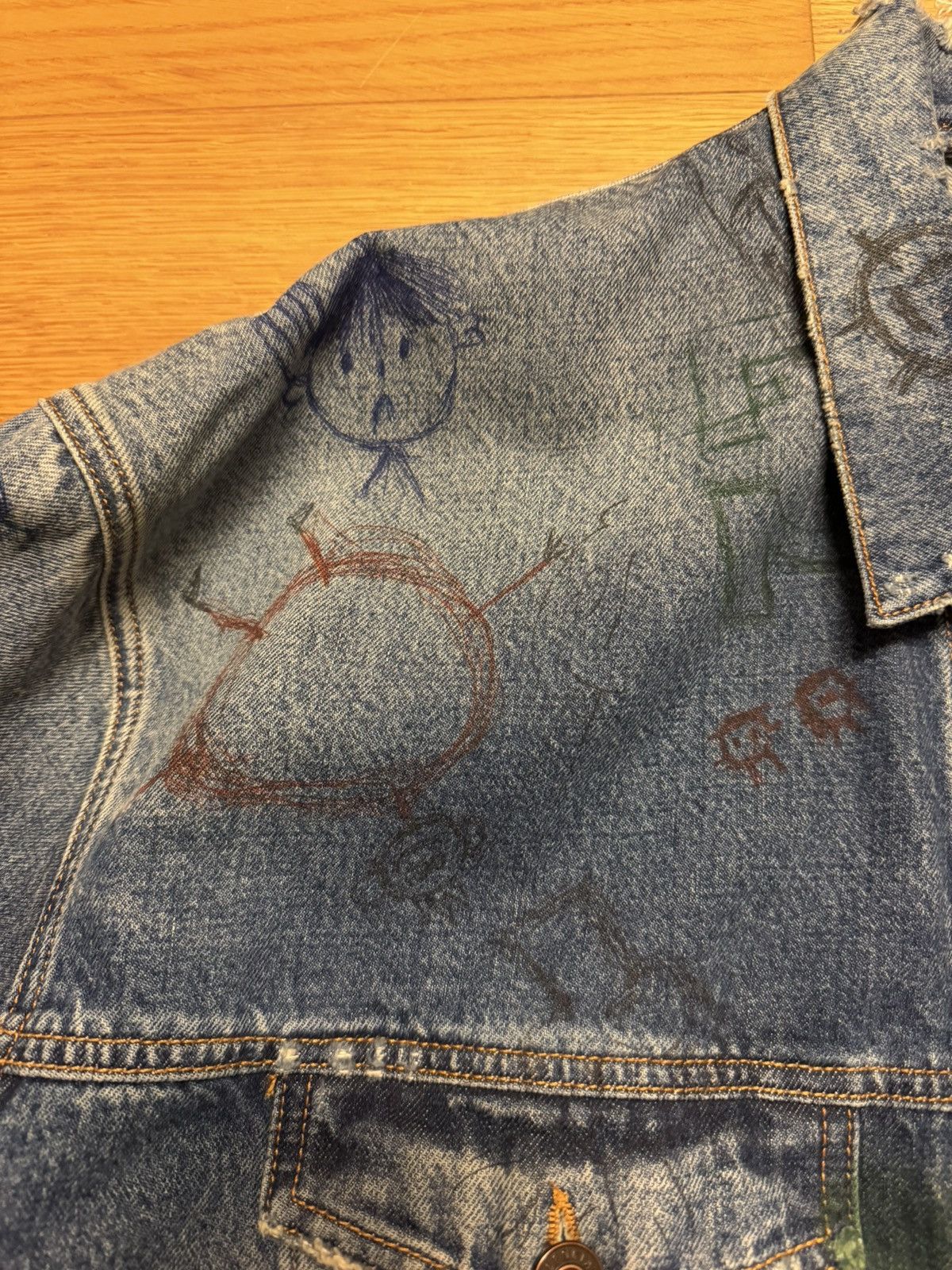 Balenciaga BALENCIAGA Scribble Oversized Denim Jacket Size US M / EU 48-50 / 2 - 19 Thumbnail