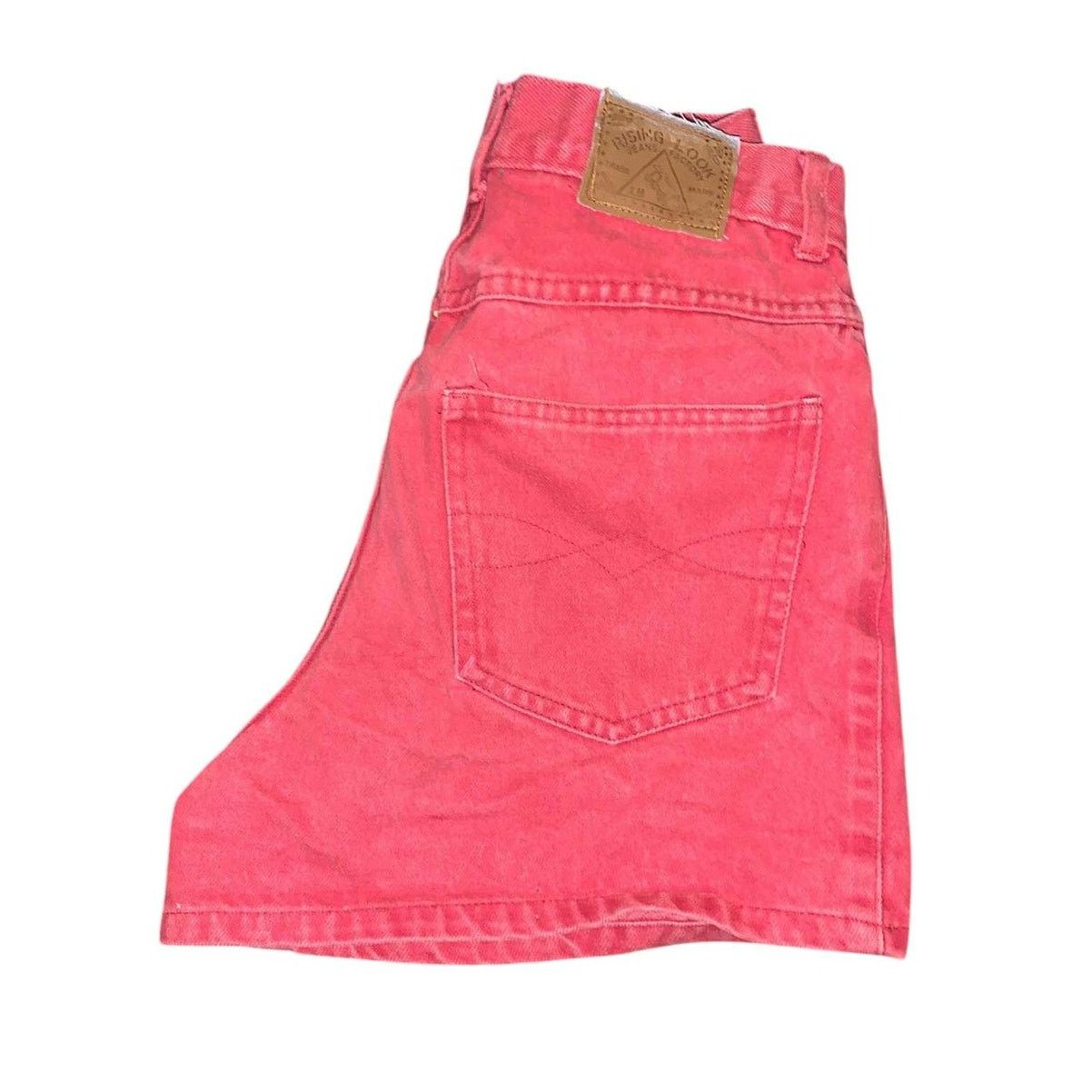 Other 80s 90s Red Jean Shorts High Waist Morocco 9/10 Waist 27" Size 32" / US 10 / IT 46 - 2 Thumbnail