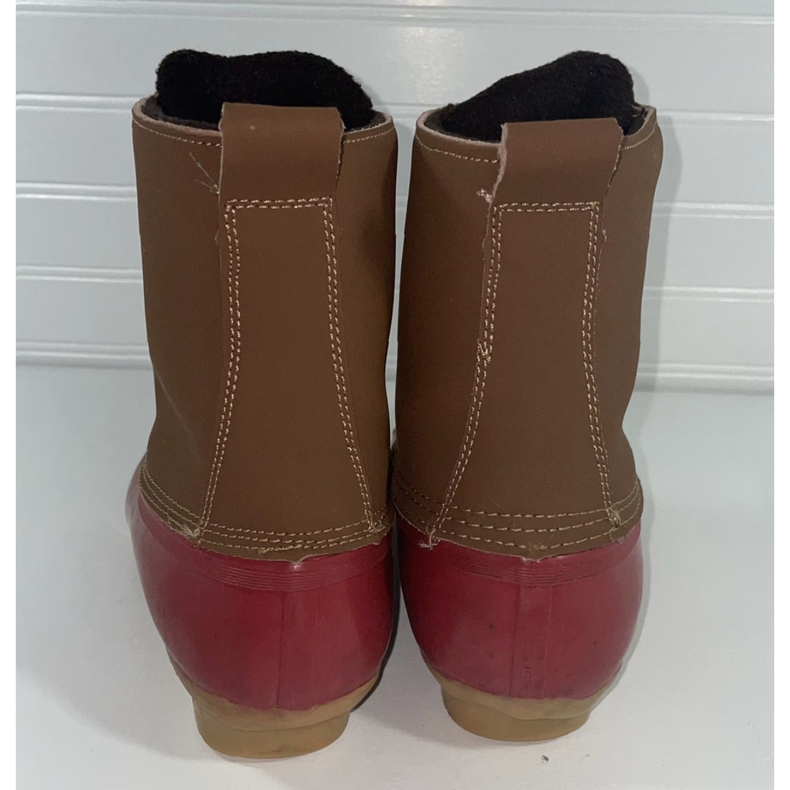 Vintage Western Chief Women’s Four Eye Duck Boots Red Brown Lace Up Sz 8 Waterproof All Season Mid-Calf - 2016 Pre Owned Boots Mens? Size US 8 / IT 38 - 4 Thumbnail