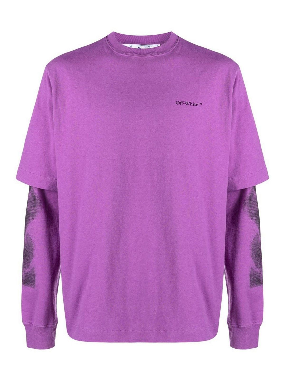 Off-White o1gr1nt0125 Jumbo Arrow Double L/S T-Shirt in Purple Size US XL / EU 56 / 4 - 1 Thumbnail