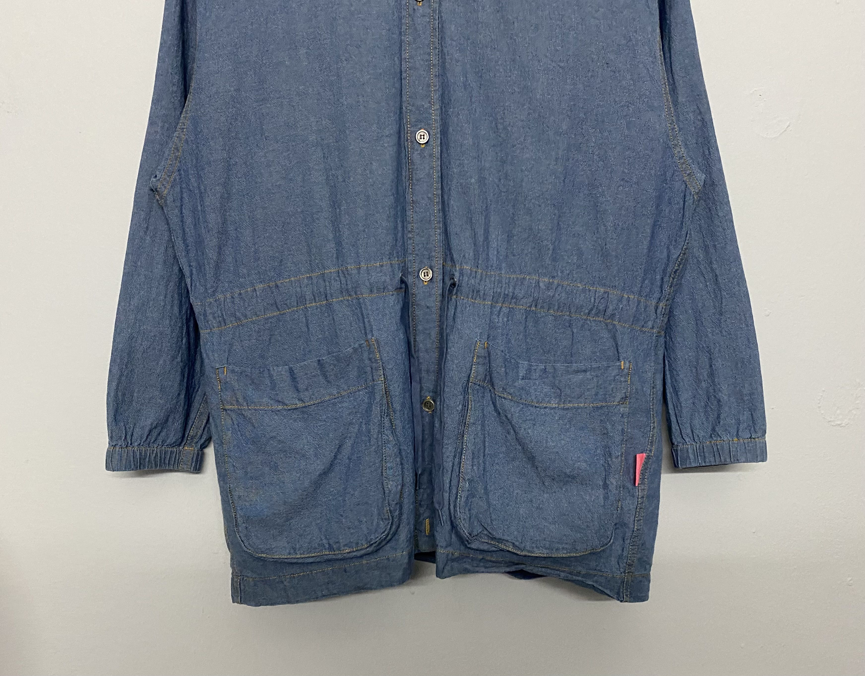 Issey Miyake VTG Mercibeaucoup Je Vous Enprie Denim Hooded Jacket Parka Size L / US 10 / IT 46 - 4 Thumbnail