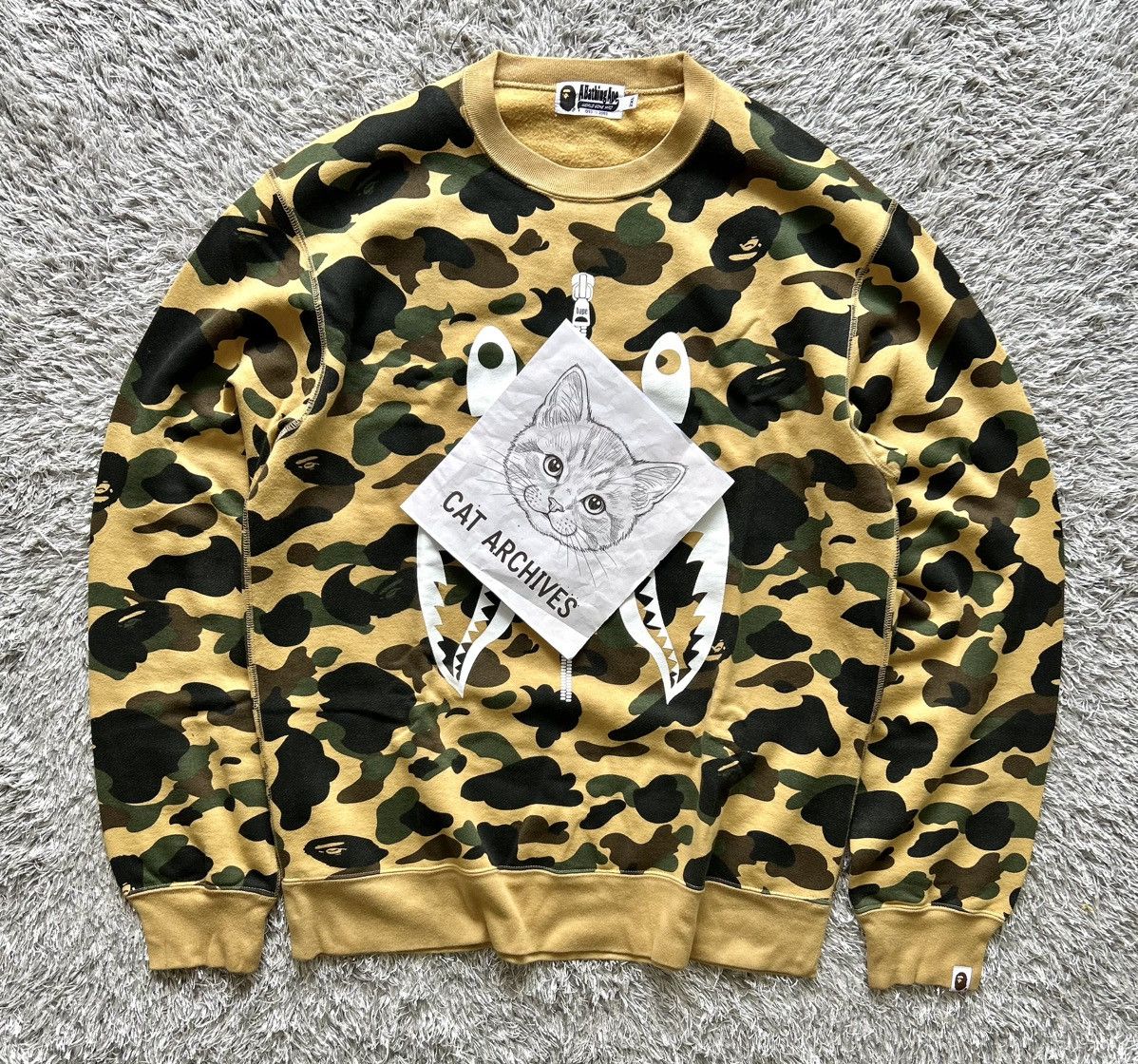 Bape 💥CRAZY💥 BAPE SHARK 1st CAMO SWEATSHIRT Size US XXL / EU 58 / 5 - 22 Thumbnail