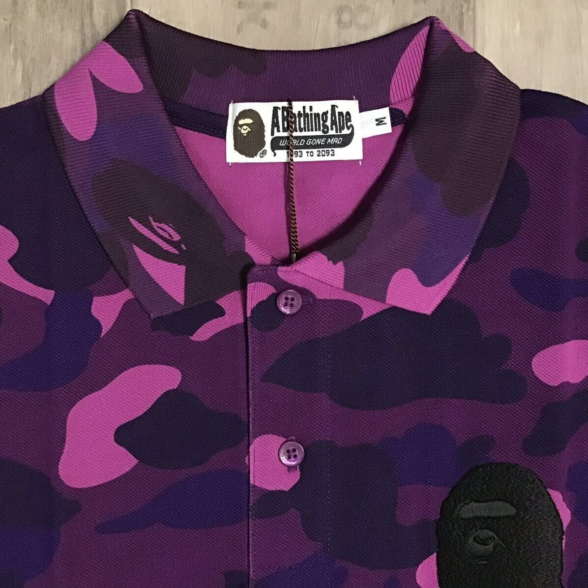 Bape BAPE Purple camo APE HEAD LOGO polo shirt a bathing ape Size US M / EU 48-50 / 2 - 5 Thumbnail