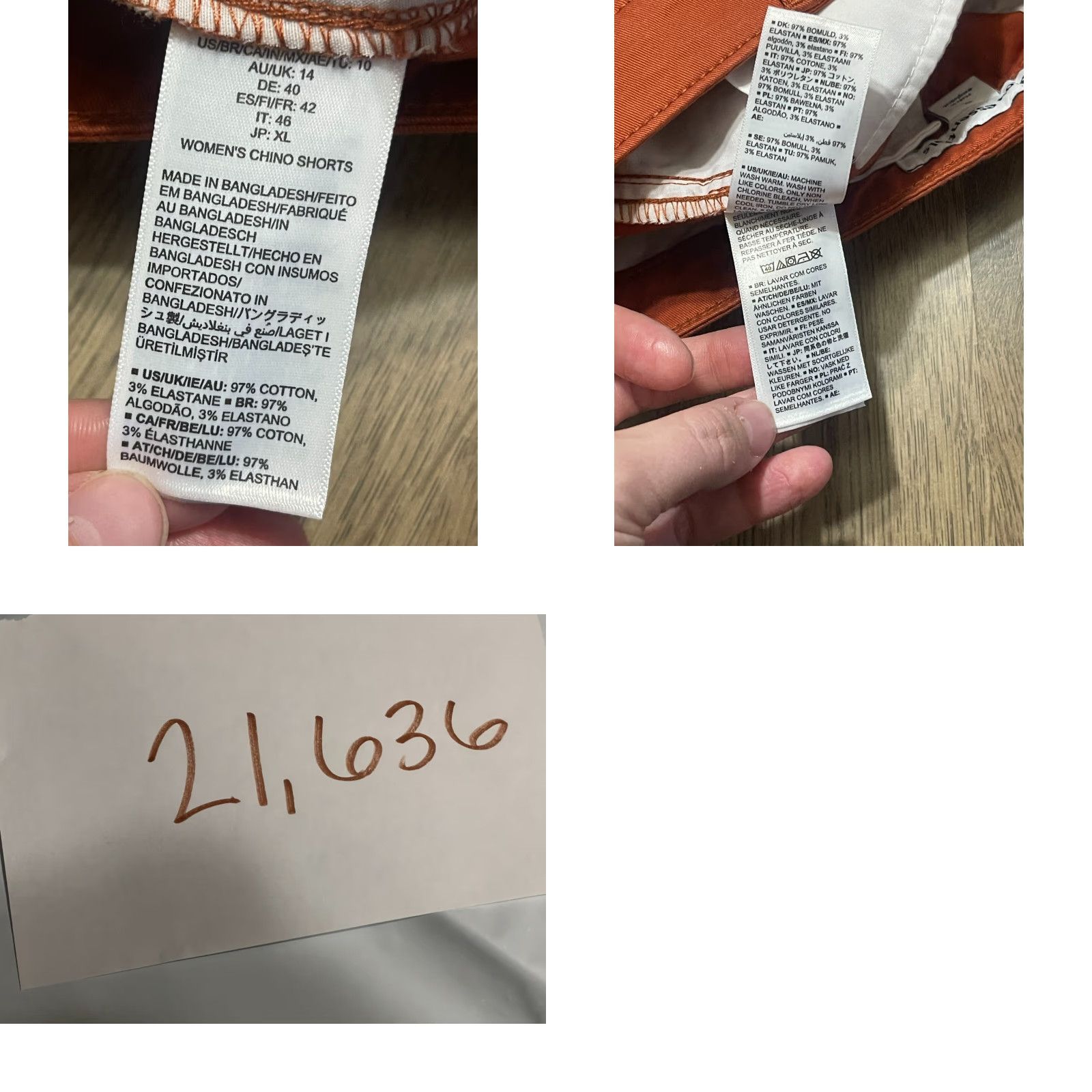 Vintage Amazon Shorts Women’s 10 Orange Pockets NWT Modern Chino Casual Classic Fit Regular Inseam 4 in Front Flat Front Vintage No Size 32" / US 10 / IT 46 - 9 Thumbnail