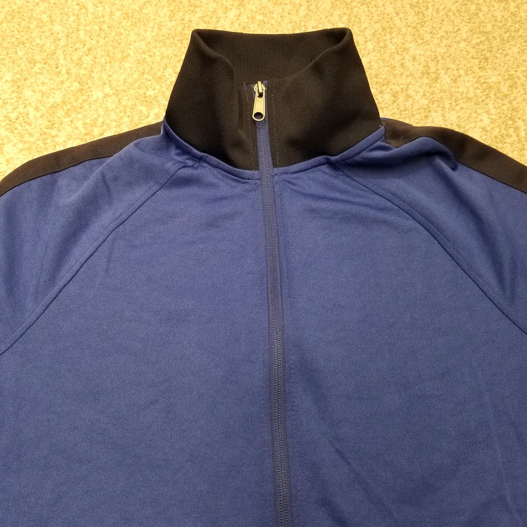Vintage Goodfellow Jacket Mens S Blue Black Performance Stretch Full Zip Athletic Track Jacket Blended Breathable Pockets Cross Training Running Mens Size US S / EU 44-46 / 1 - 2 Thumbnail