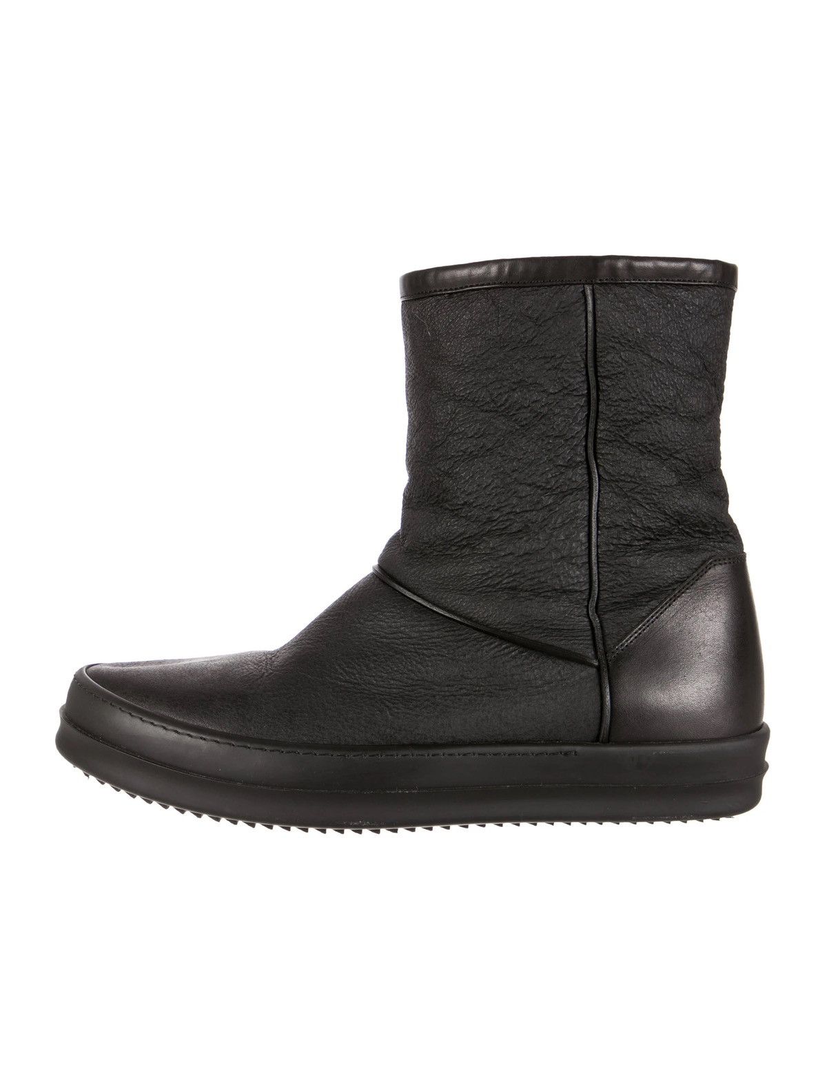 Rick Owens Rick Owens Leather Shearling Black Ankle Boots FW