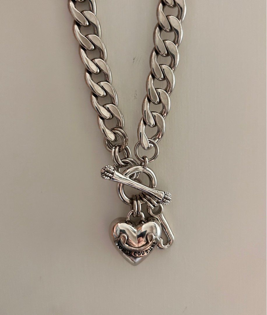 Juicy Couture Juicy Couture Classic Heart Silver Necklace Size ONE SIZE - 3 Thumbnail