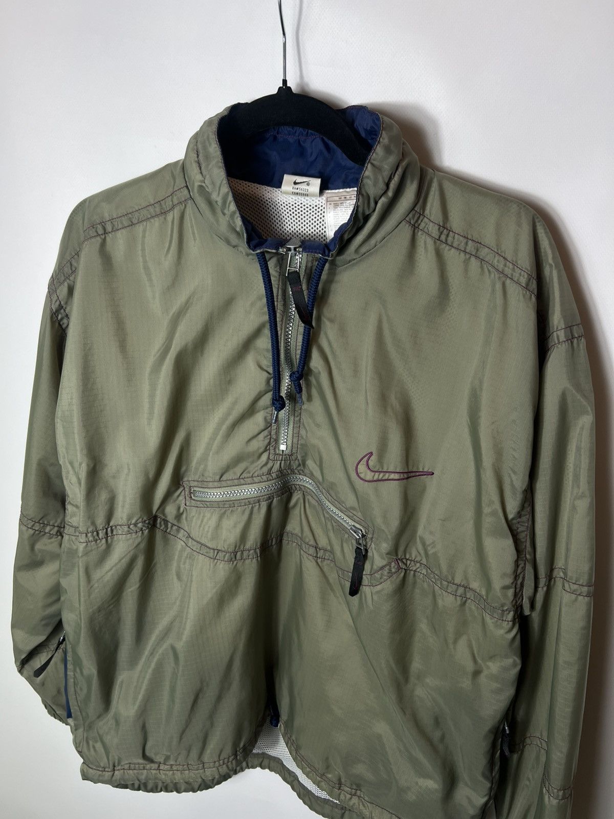 Nike Vintage 90s y2k streetwear Nike Anorak Jacket Big Swoosh Size US S / EU 44-46 / 1 - 2 Thumbnail