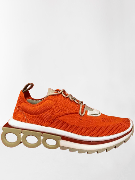 Salvatore Ferragamo o1s1rm0924 Nima Knit Running Low-Top Sneakers in Orange Size US 10 / EU 43 - 1 Thumbnail
