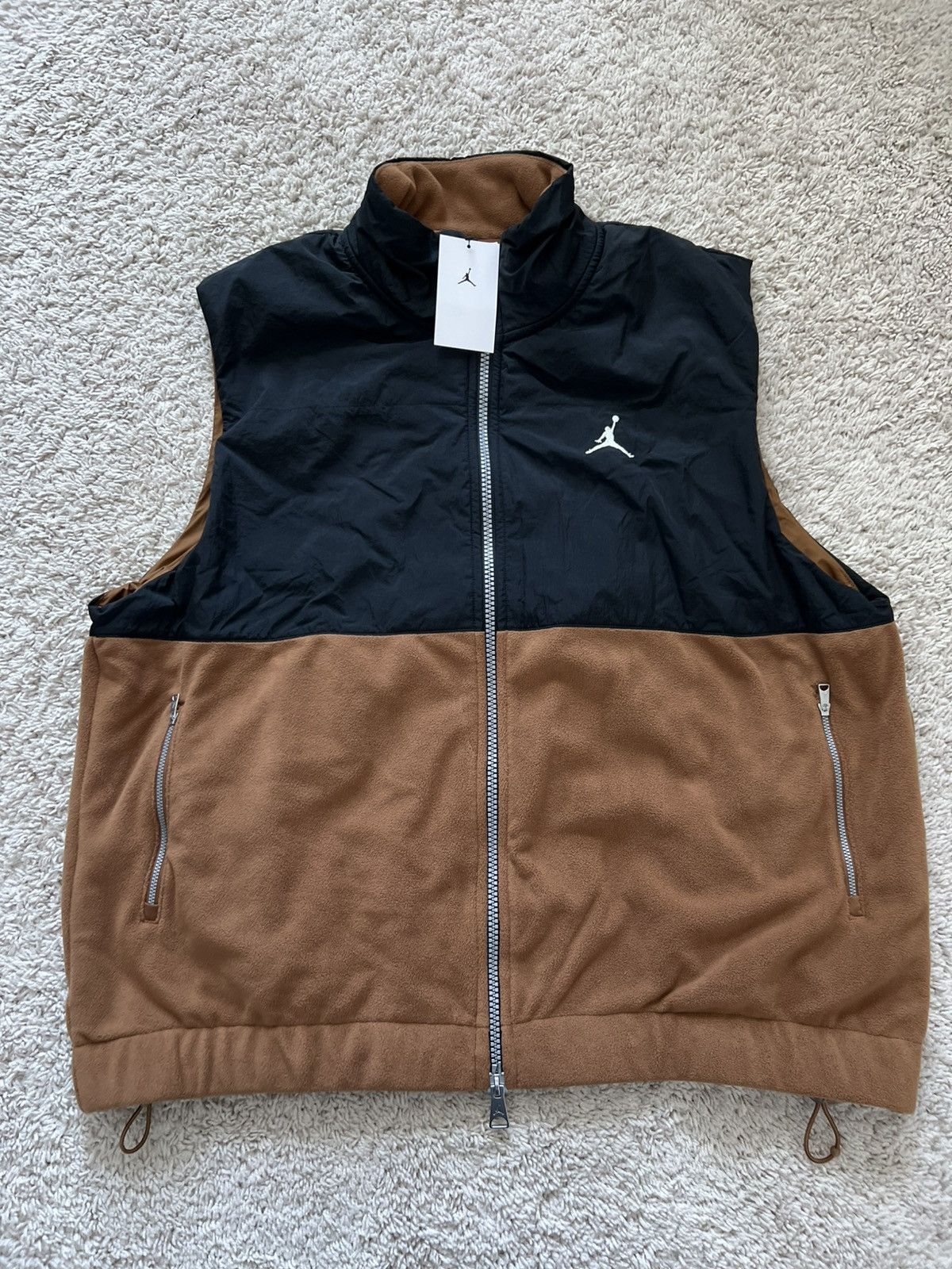 Jordan Brand Jordan Essentials Winter Fleece Vest Black Tan Size US XL / EU 56 / 4 - 4 Thumbnail