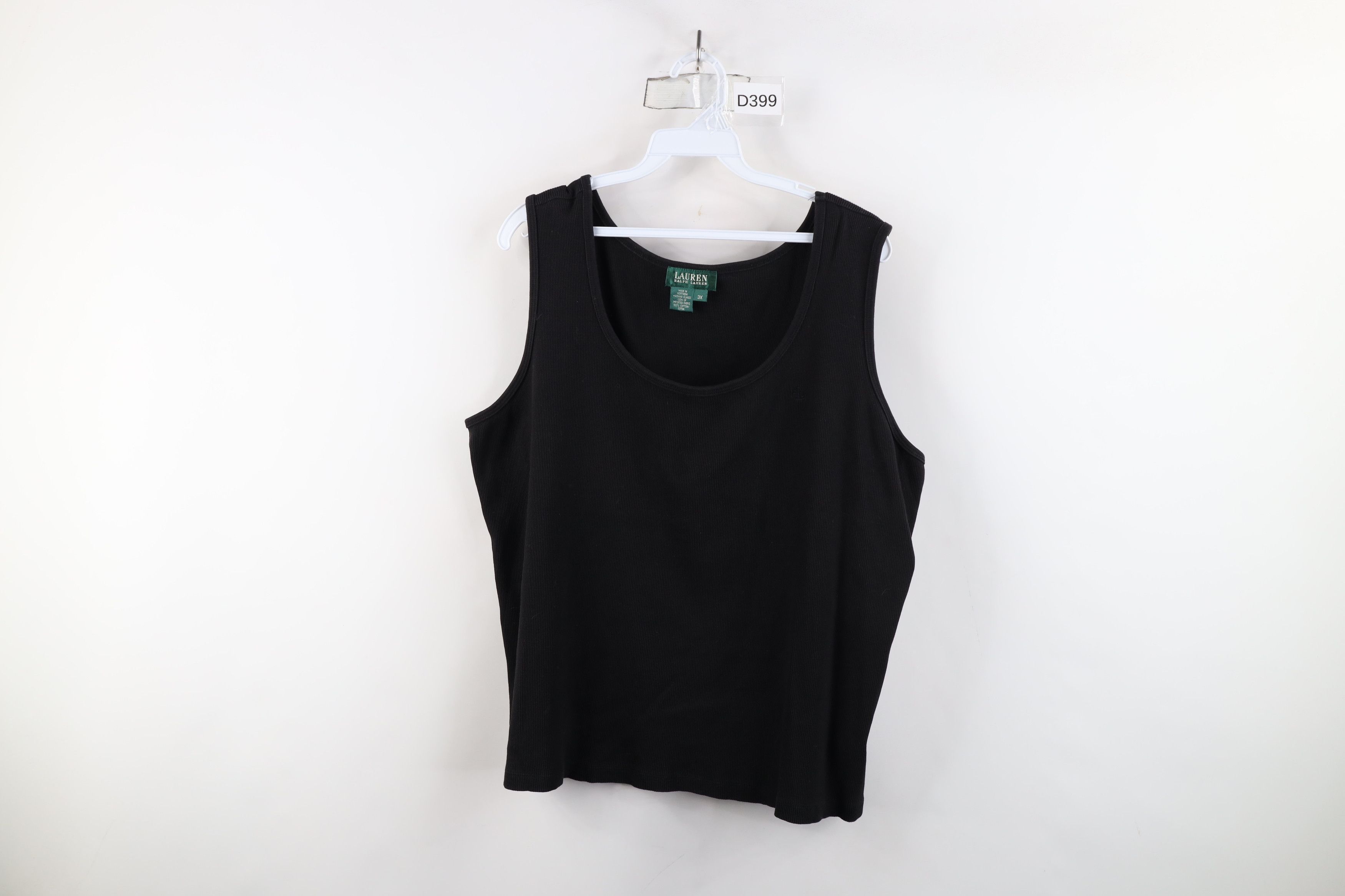 Ralph Lauren × Vintage Vintage 90s Ralph Lauren Knit Tank Top T-Shirt Black USA Size 3XL / US 20-22 - 1 Thumbnail