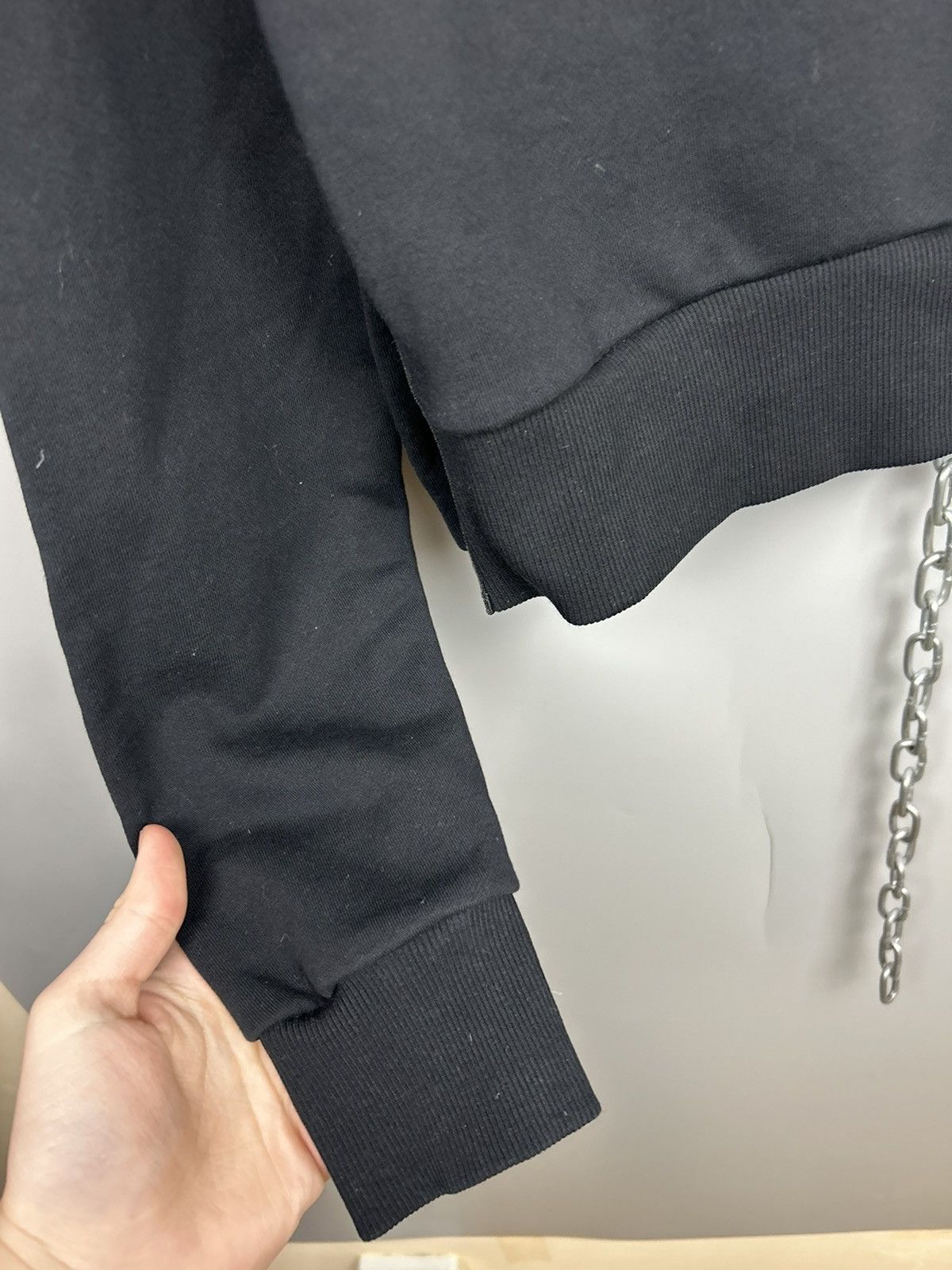 Balmain Balmain Crop Top Hooded Sweatshirt Black Size S / US 4 / IT 40 - 20 Thumbnail