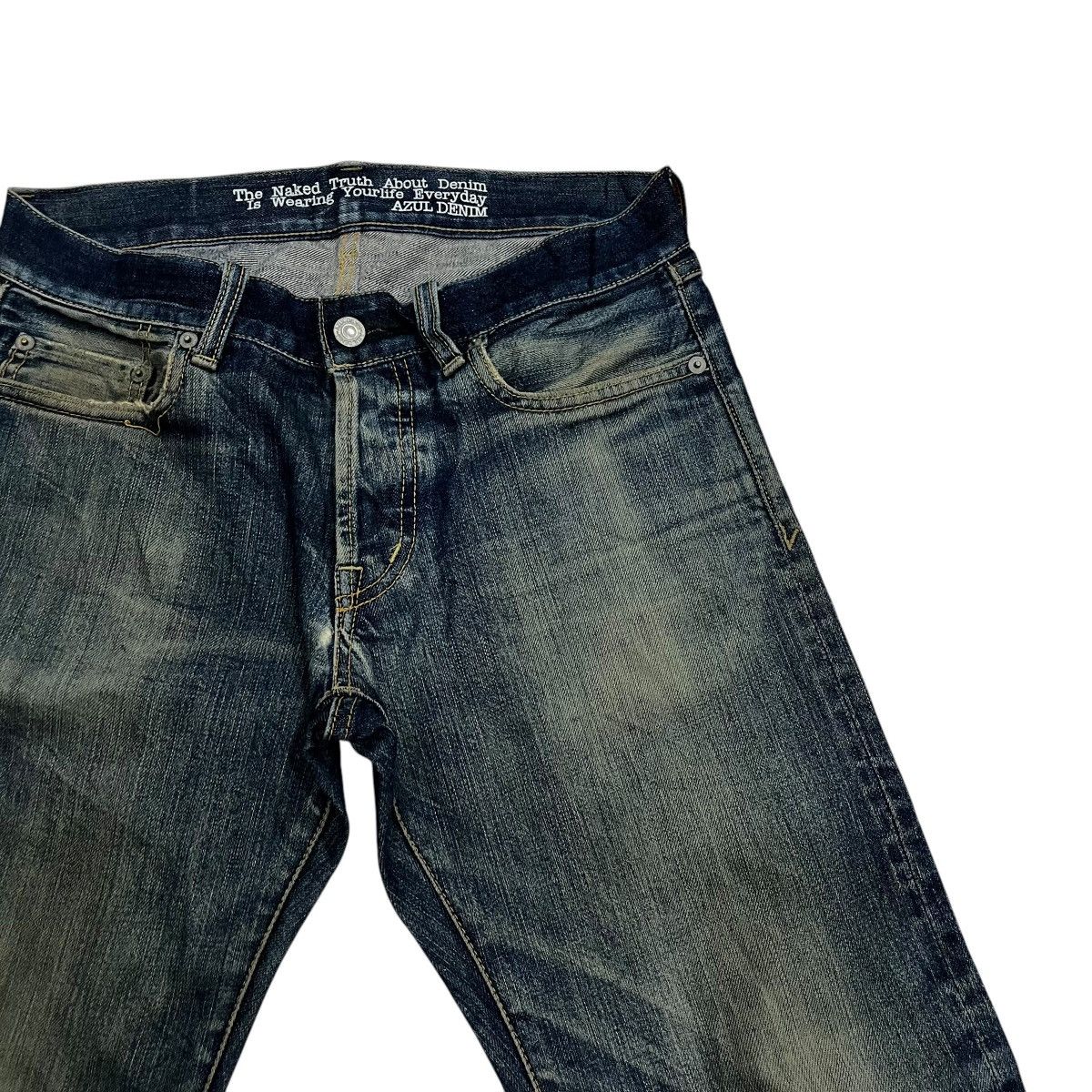 Japanese Brand Vintage Azul Denim Faded Jeans Size US 31 - 2 Thumbnail