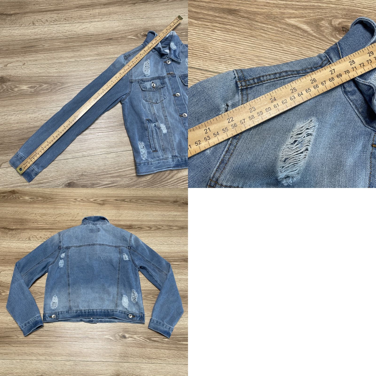 Vintage VINTAGE CI SONO Denim Jacket Women Medium Blue Ripped Distressed Stretch Cotton Blend 80s Retro Size 32" / US 10 / IT 46 - 8 Thumbnail
