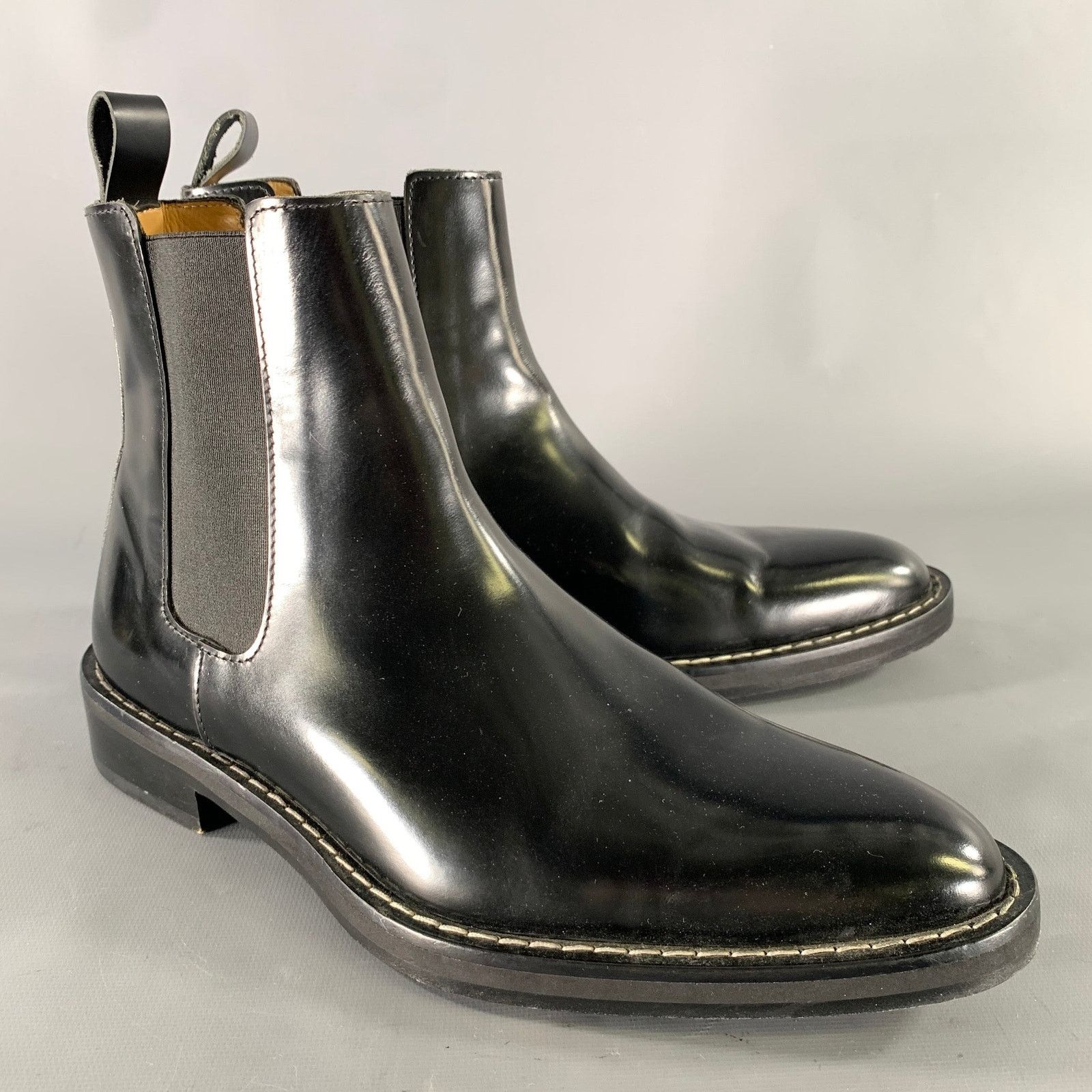 AMI AMI by ALEXANDRE MATTIUSSI Black Leather Pull On Boots Size US 7 / EU 40 - 1 Thumbnail