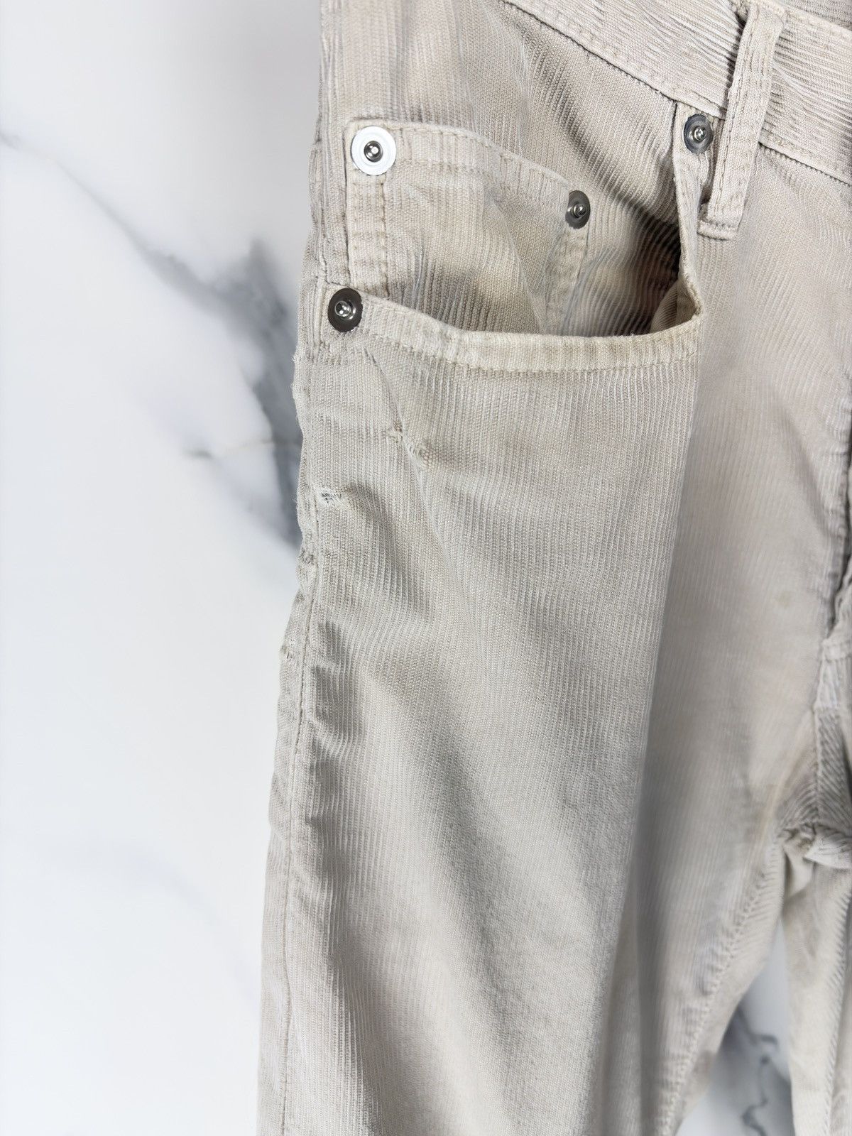 Dior × Hedi Slimane AW04 Dior Homme VOTC Faded & Distressed Corduroy Jeans Pants Size US 27 - 6 Thumbnail