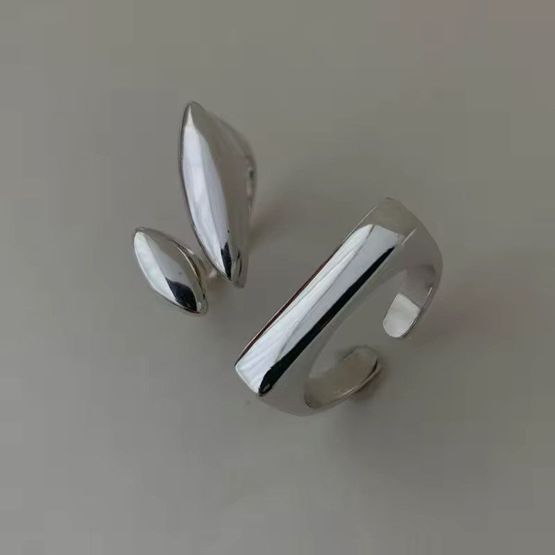Jewelry 2 Pieces Geometric Open Rings Size ONE SIZE - 2 Thumbnail