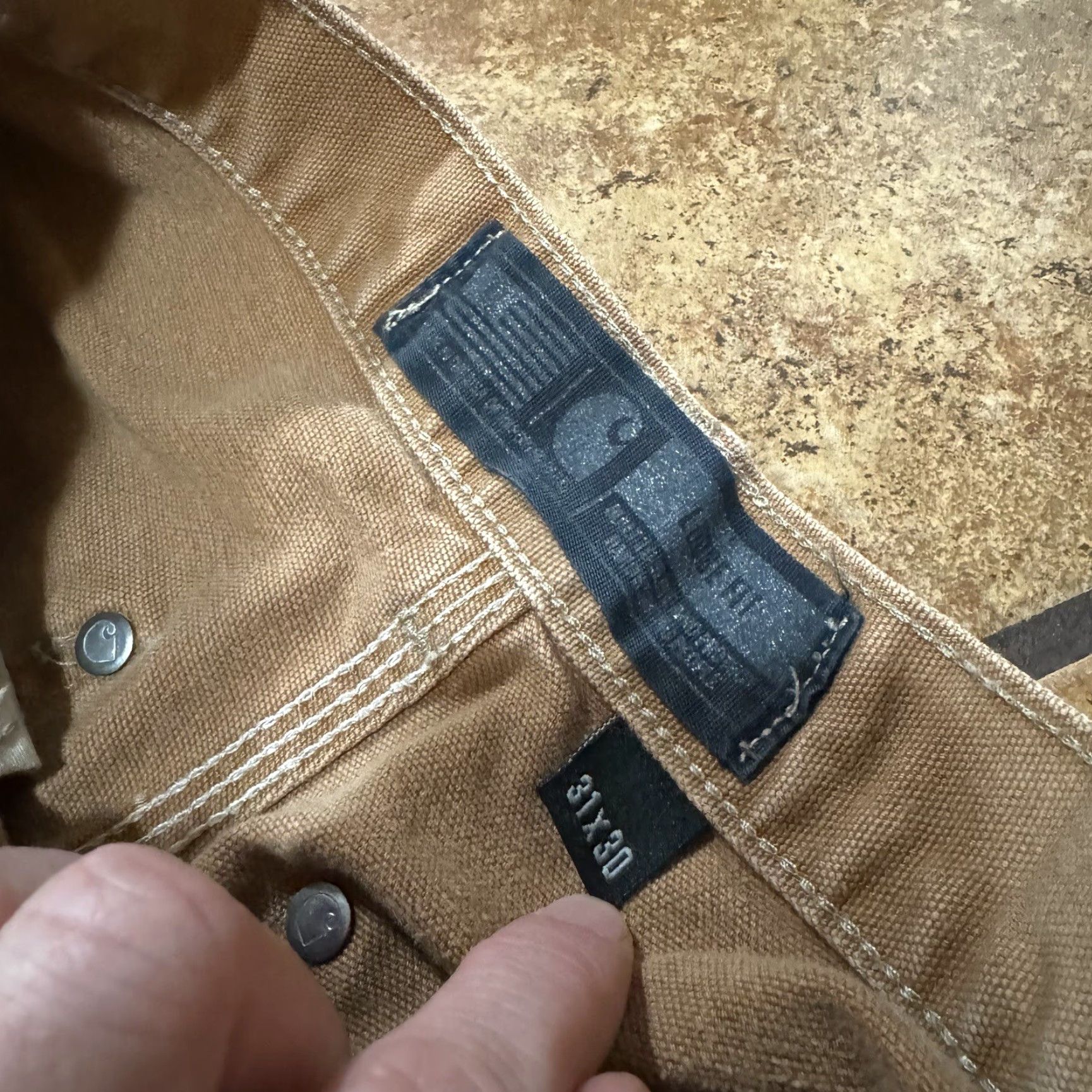 Carhartt VINTAGE Carhartt Carpenter Pants Tan 31 x 29 Double Knee Front Work USA Mens Regular 100% Cotton Size US 31 - 4 Thumbnail
