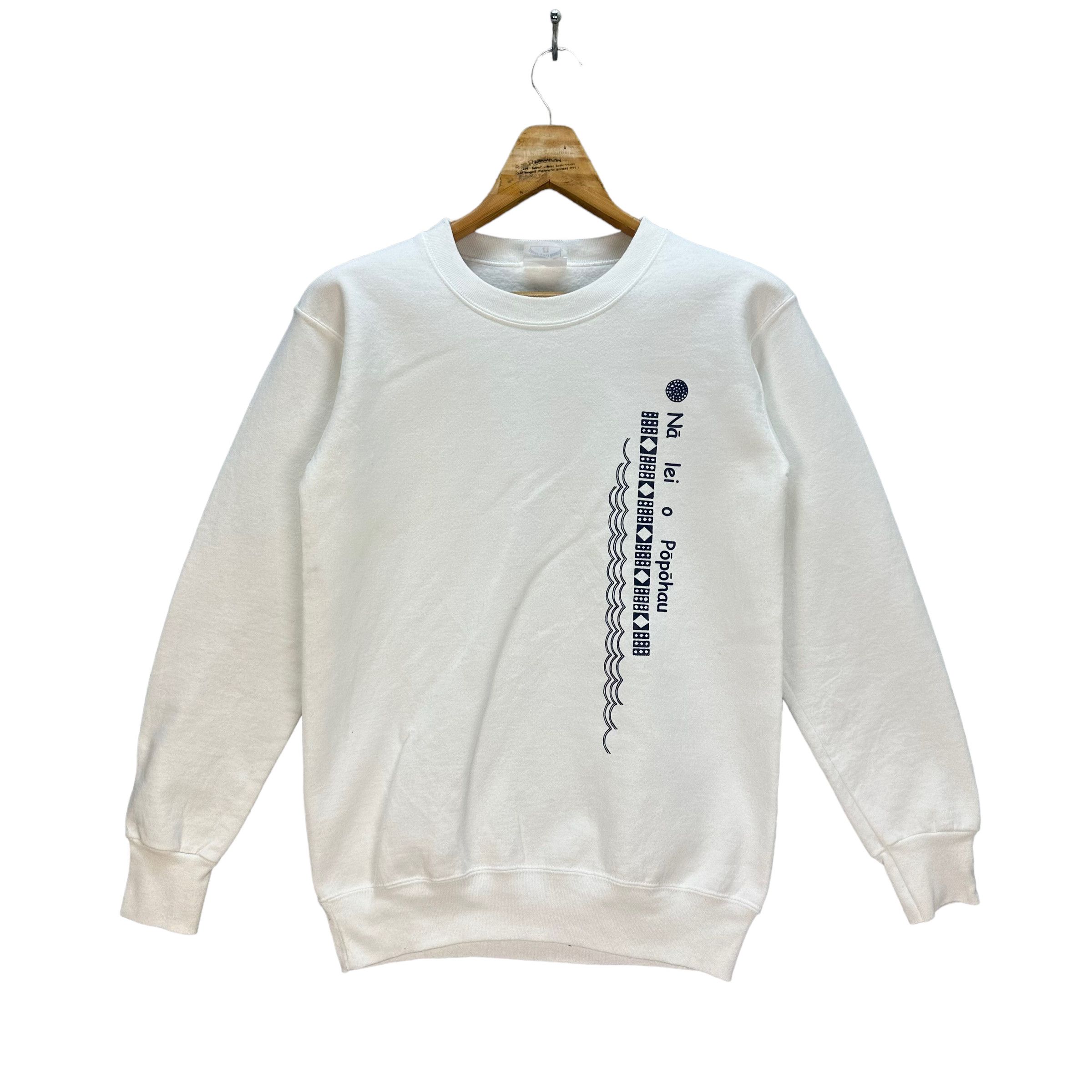 image of Hawaiian Shirt x Made In USA Na Lei O Popohau Sweatshirts 8281-221 in White, Men's (Size Small)