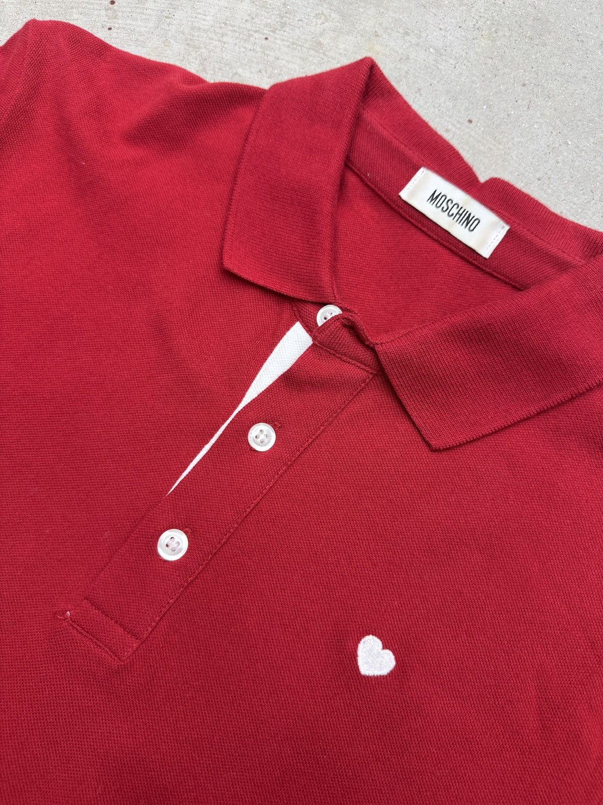 Moschino Red Moschino Heart Button Up Polo Size US M / EU 48-50 / 2 - 3 Thumbnail