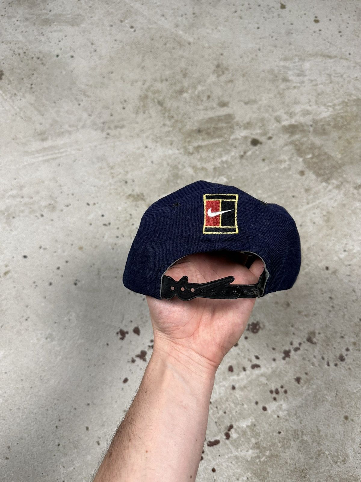 Nike Vintage 90s Nike Multi Logo Navy Hat Boot rare Size ONE SIZE - 6 Thumbnail