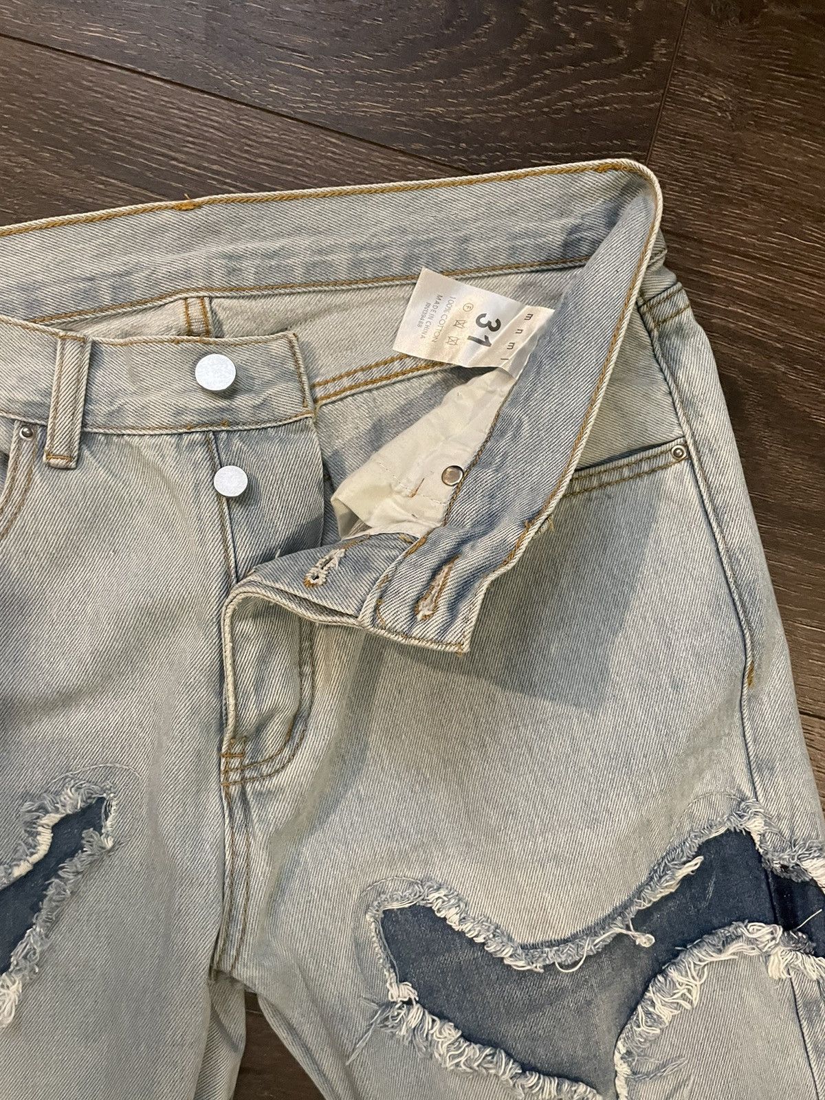 Japanese Brand × MNML D423 Cracked Straight Denim - Blue Size US 31 - 3 Thumbnail