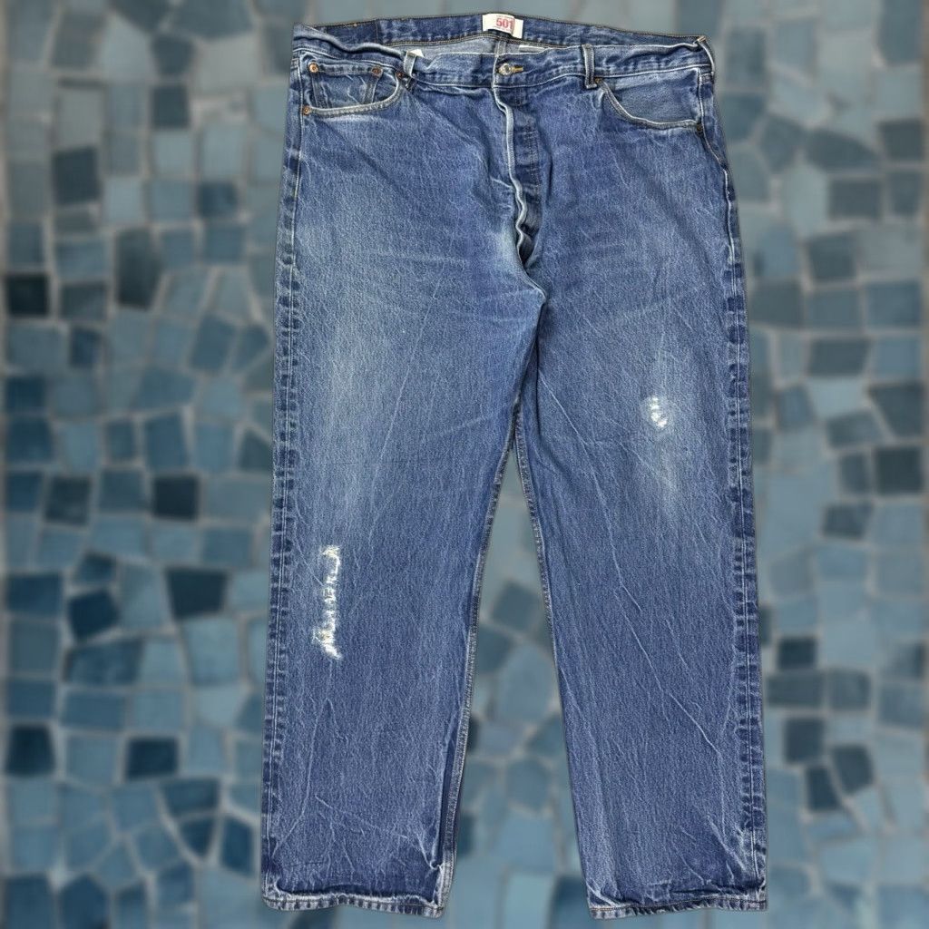 Levi's VINTAGE Levi's 501 Jeans Mens 42x30 Button Fly Straight Grunge Distressed Denim blue 5-Pocket Mens Regular Jeans Size US 42 / EU 58 - 1 Thumbnail