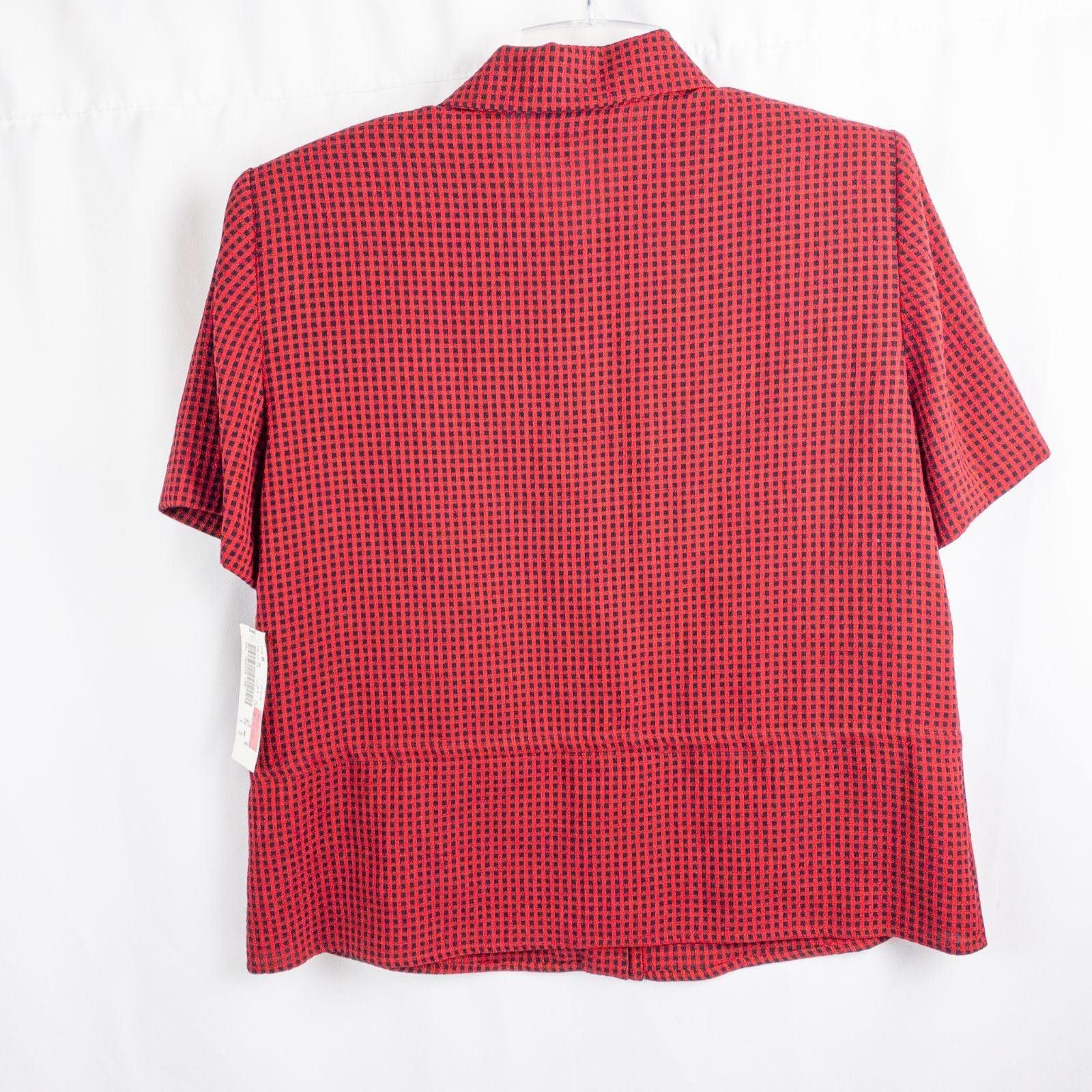 Other Coco Blanco Vintage Red & Black Checkered Shirt Womens 8 Size M / US 6-8 / IT 42-44 - 8 Thumbnail