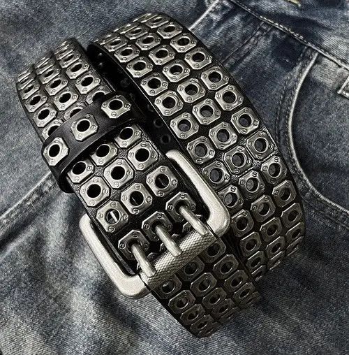 Other Outdoor retro punk rock eyelet leather belt Size ONE SIZE - 4 Thumbnail