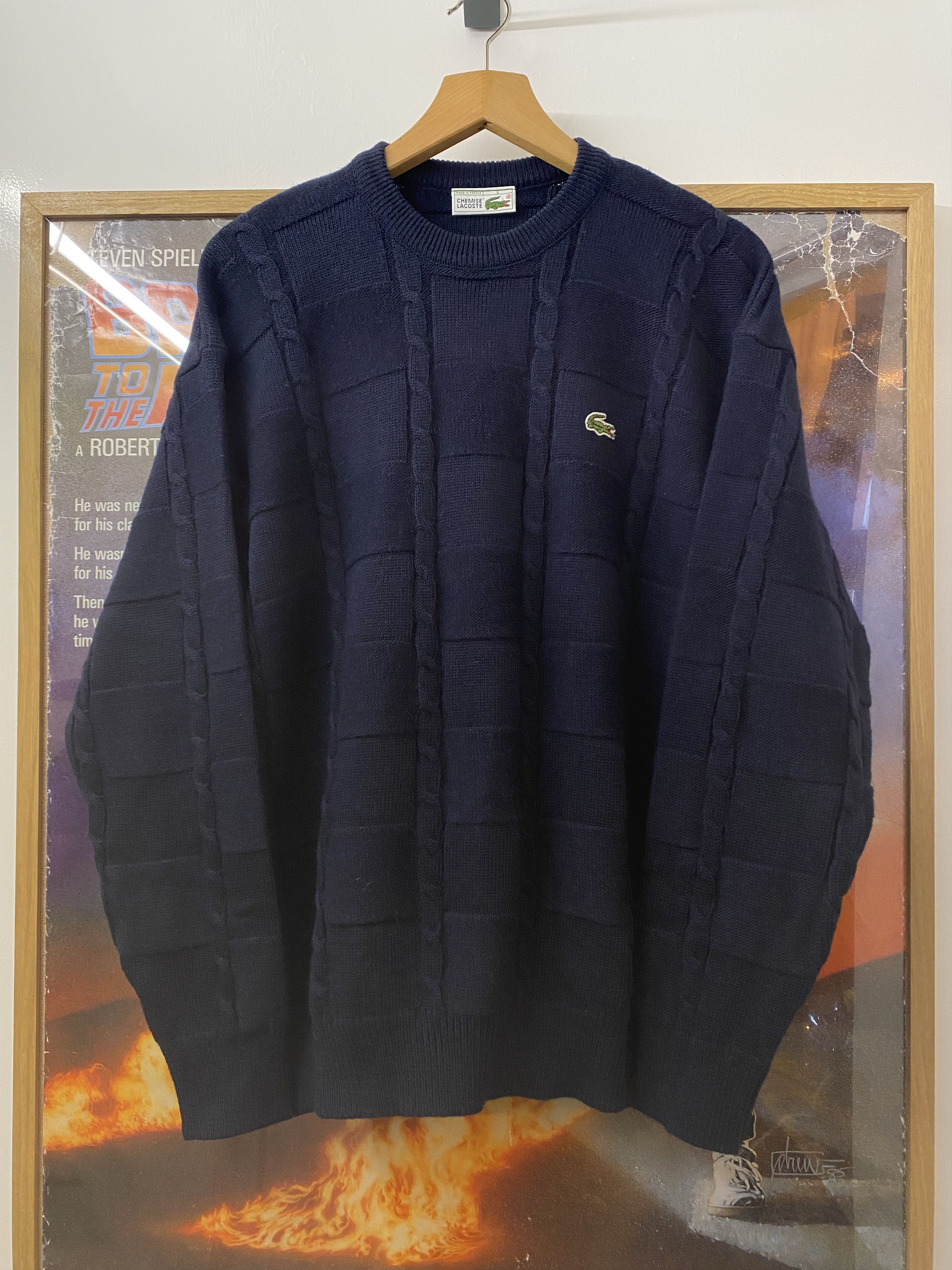Lacoste 90s Vintage Chemise Lacoste Navy Knit Jumper Size US M / EU 48-50 / 2 - 1 Thumbnail