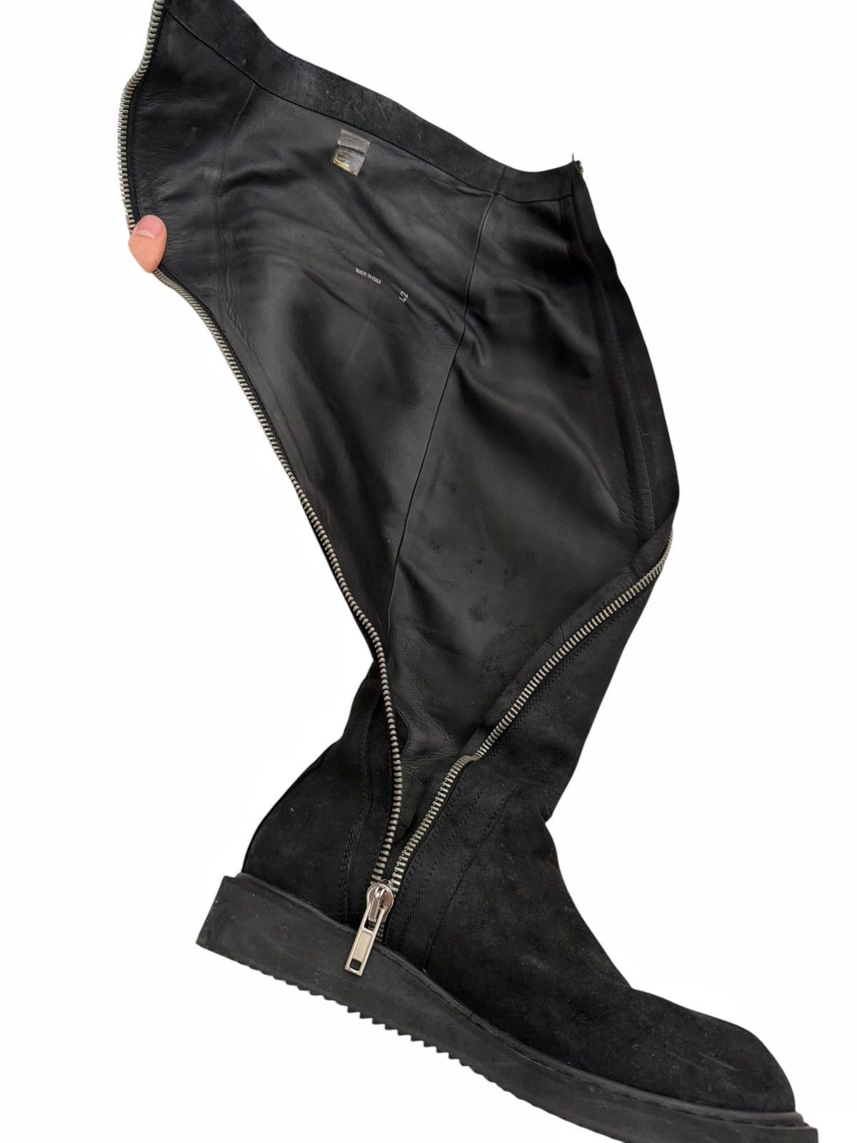Rick Owens RARE Reverse Leather Limo Spiral Knee High Creeper Boot Size US 9 / EU 42 - 11 Thumbnail