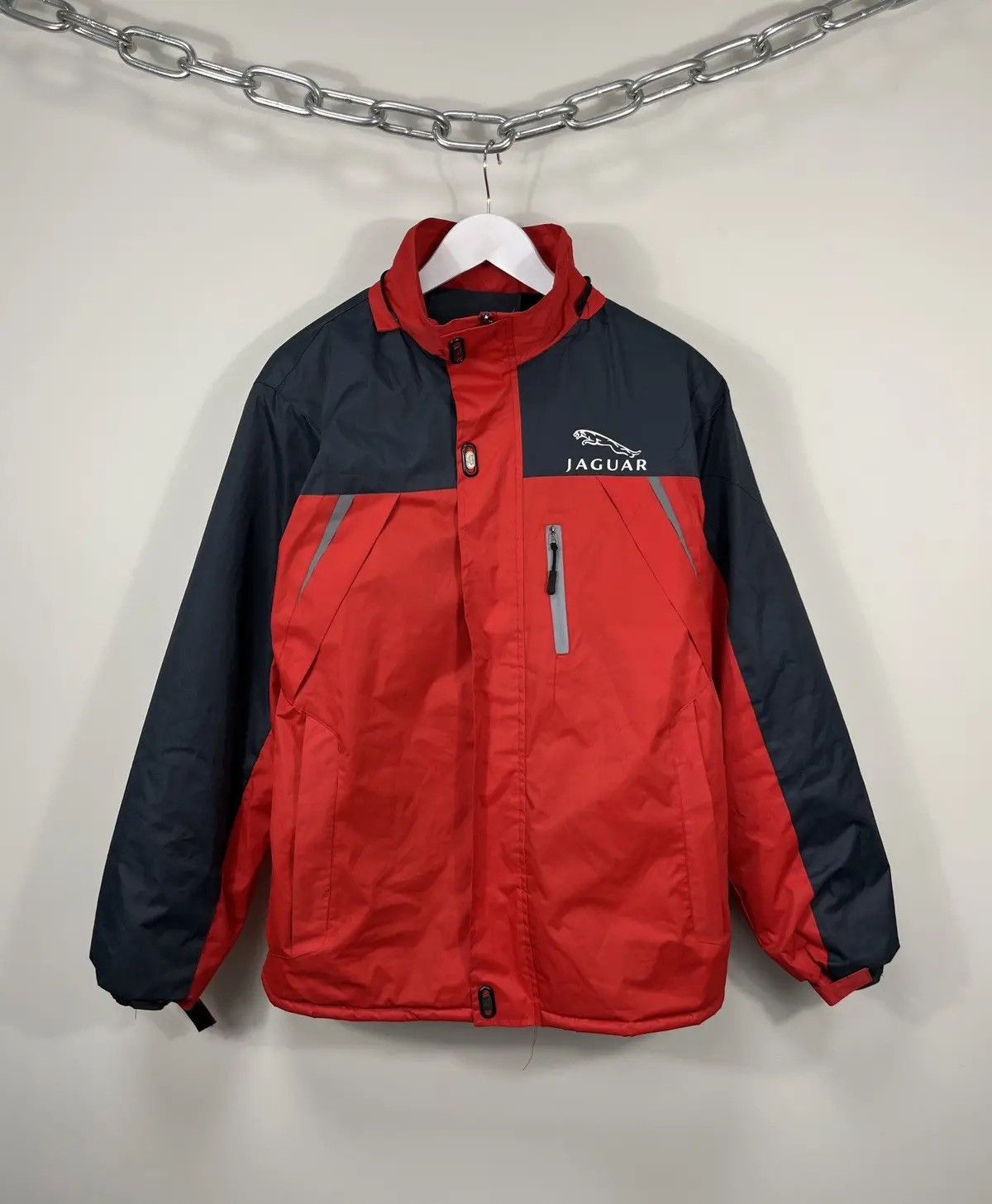 Vintage Jaguar F1 Red Big Logo Bomber Racing Jacket