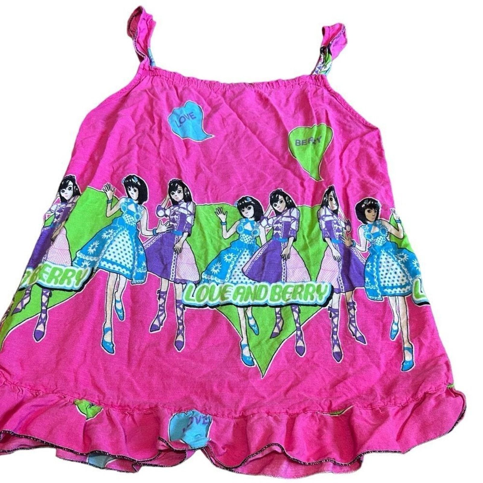 Anime × Cartoon Network × Japanese Brand Love and Berry Y2K Rare Japanese Arcade Game Tank Top Size L / US 10 / IT 46 - 3 Thumbnail