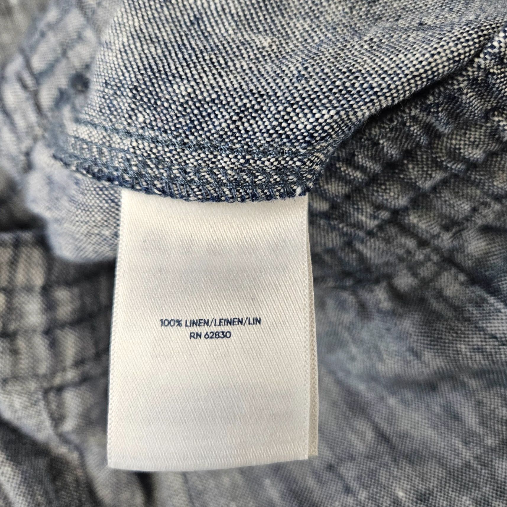 Lands' End Lands' End Womens Cropped Linen Pants Sz 10P Blue High Rise Pull On Pants Cropped Linen Blue 10P Womens Size 32" / US 10 / IT 46 - 6 Thumbnail