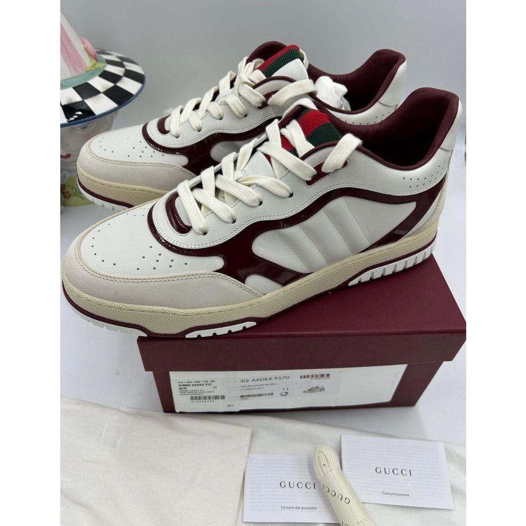 Gucci Gucci re-web sneakers in white leather sz 11 fits 11.5 US Size US 11.5 / EU 44-45 - 8 Thumbnail