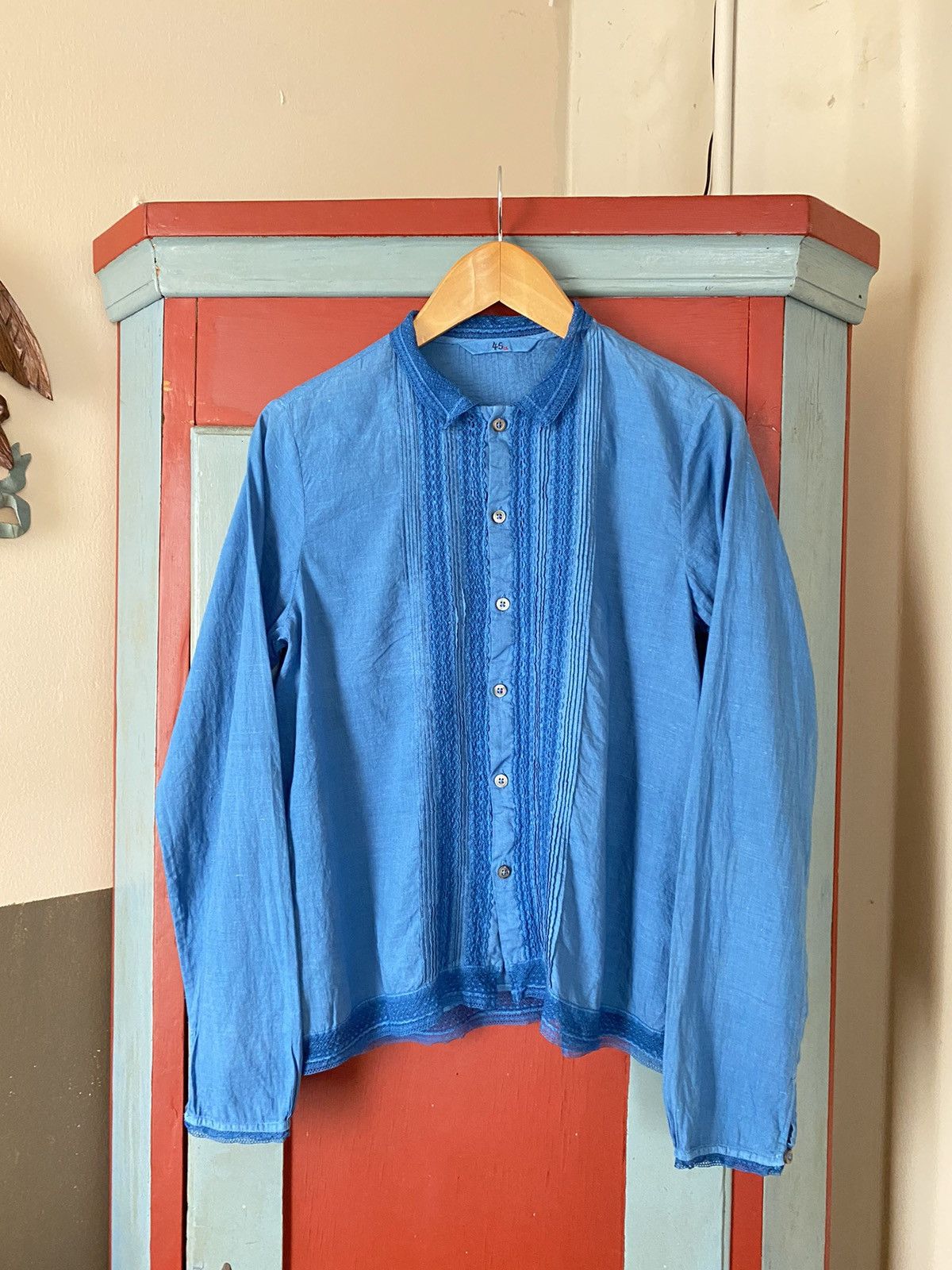 45rpm 45rpm Blue Indigo Embroidered Long-Sleeve Shirt Size XS / US 0-2 / IT 36-38 - 10 Thumbnail