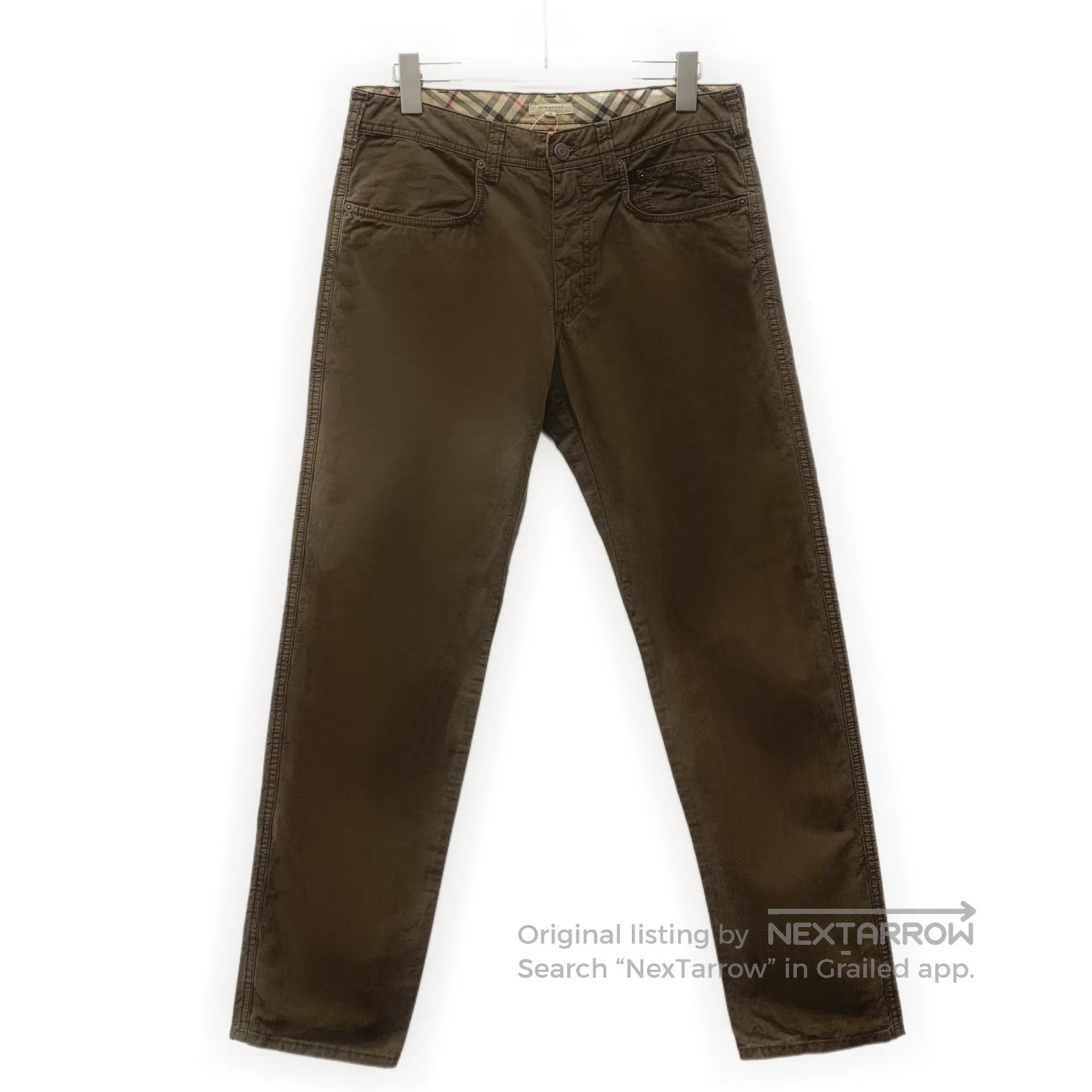 Burberry Burberry Brown Washed Cotton Casual Pants| Size US 31 - 1 Thumbnail